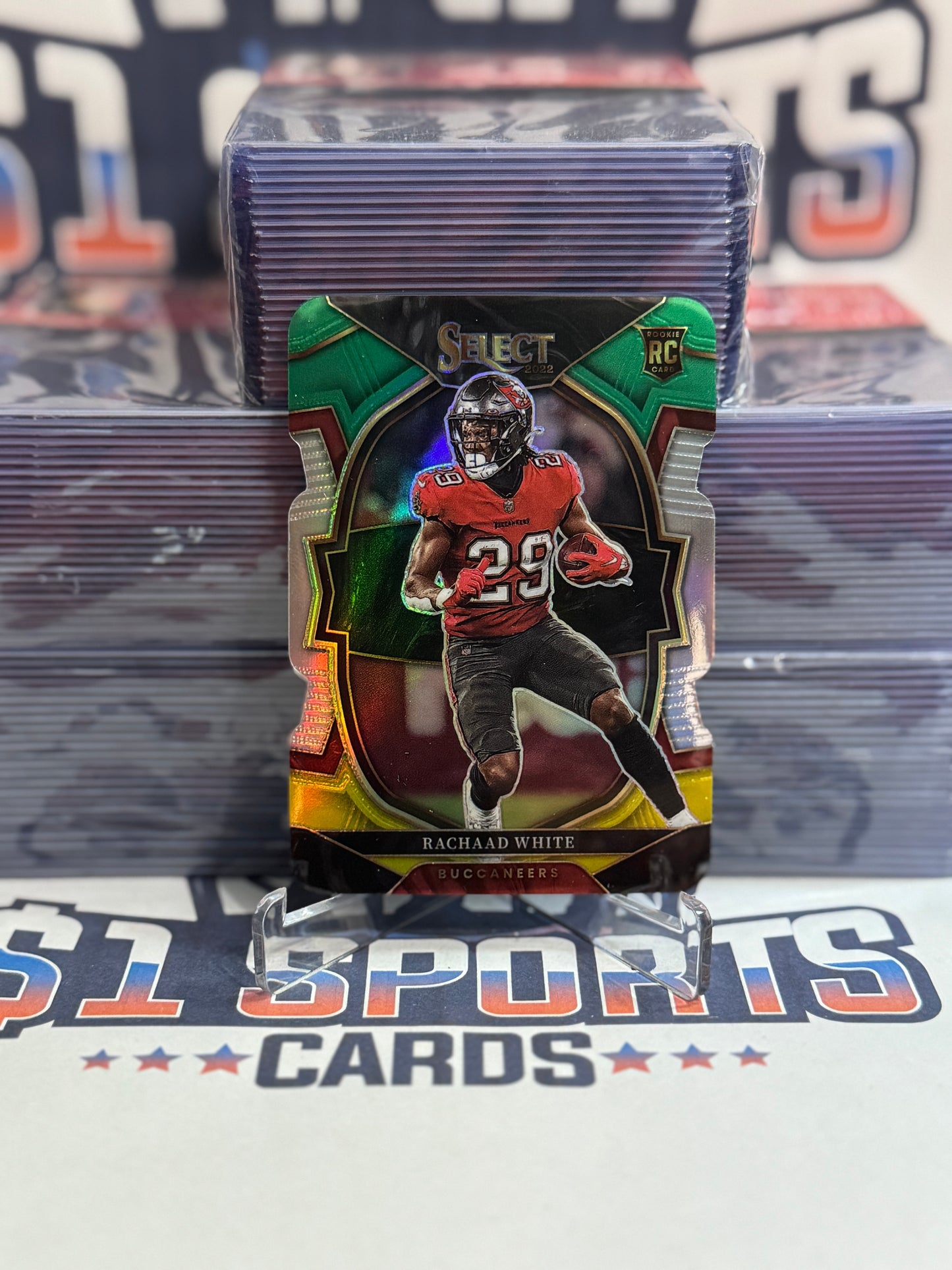 2022 Panini Select (Green Yellow Die Cut Prizm) Rachaad White Rookie #27