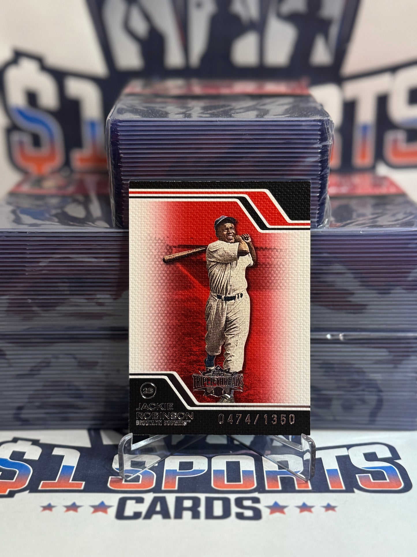 2008 Topps Triple Threads (Red 474/1350) Jackie Robinson #142
