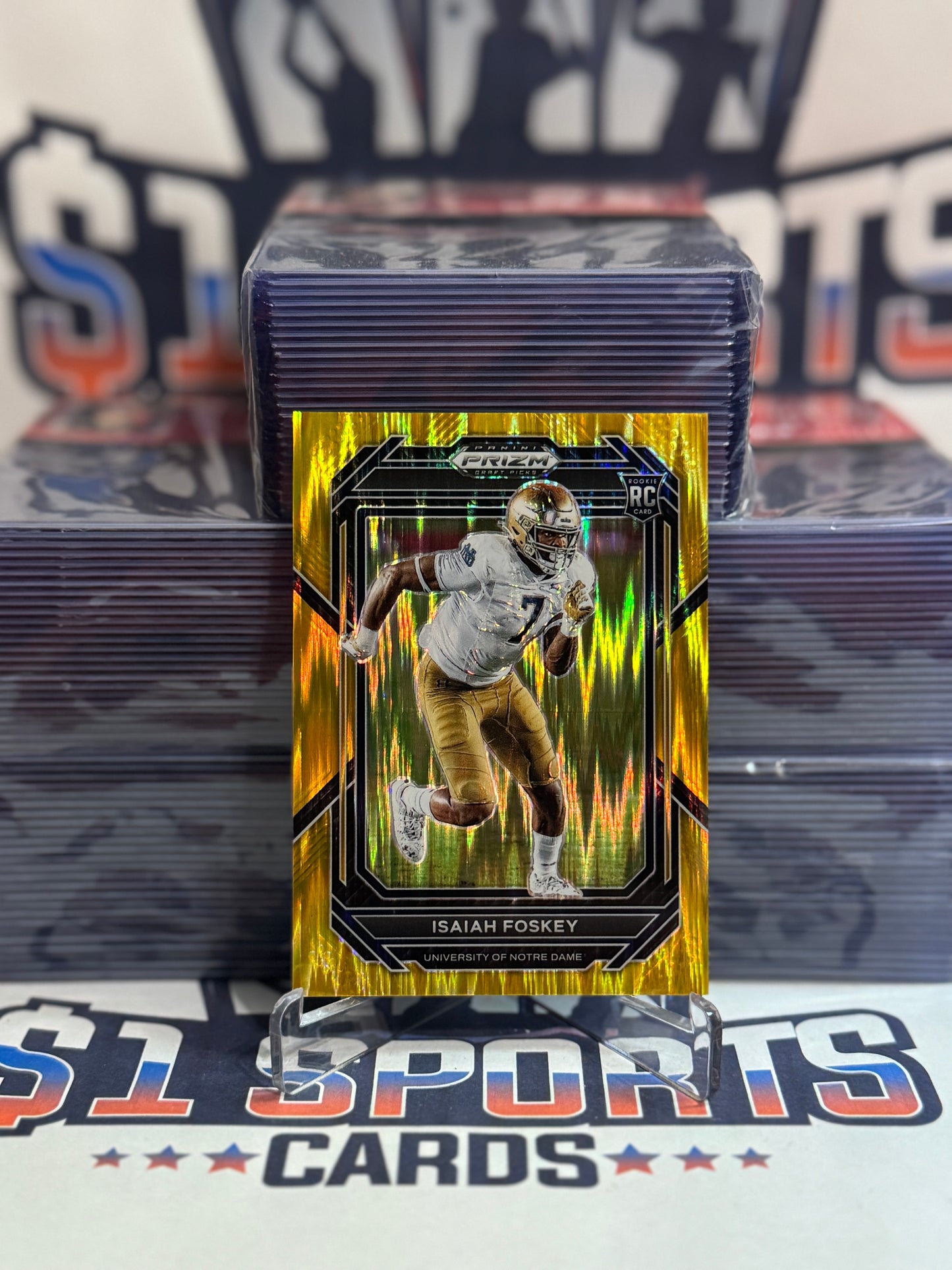 2023 Panini Prizm Draft Picks (Gold Wave Prizm 33/49) Isiah Foskey Rookie #183