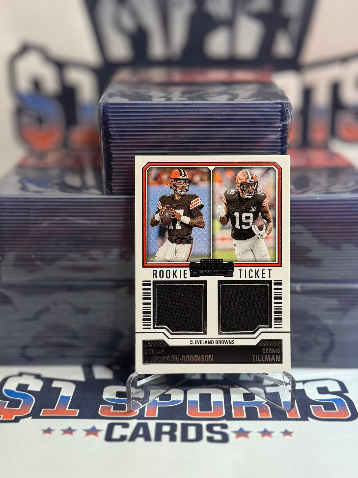 2023 Panini Contenders (Rookie Ticket Relic) Dorian Thompson-Robinson & Cedric Tillman #DS-7