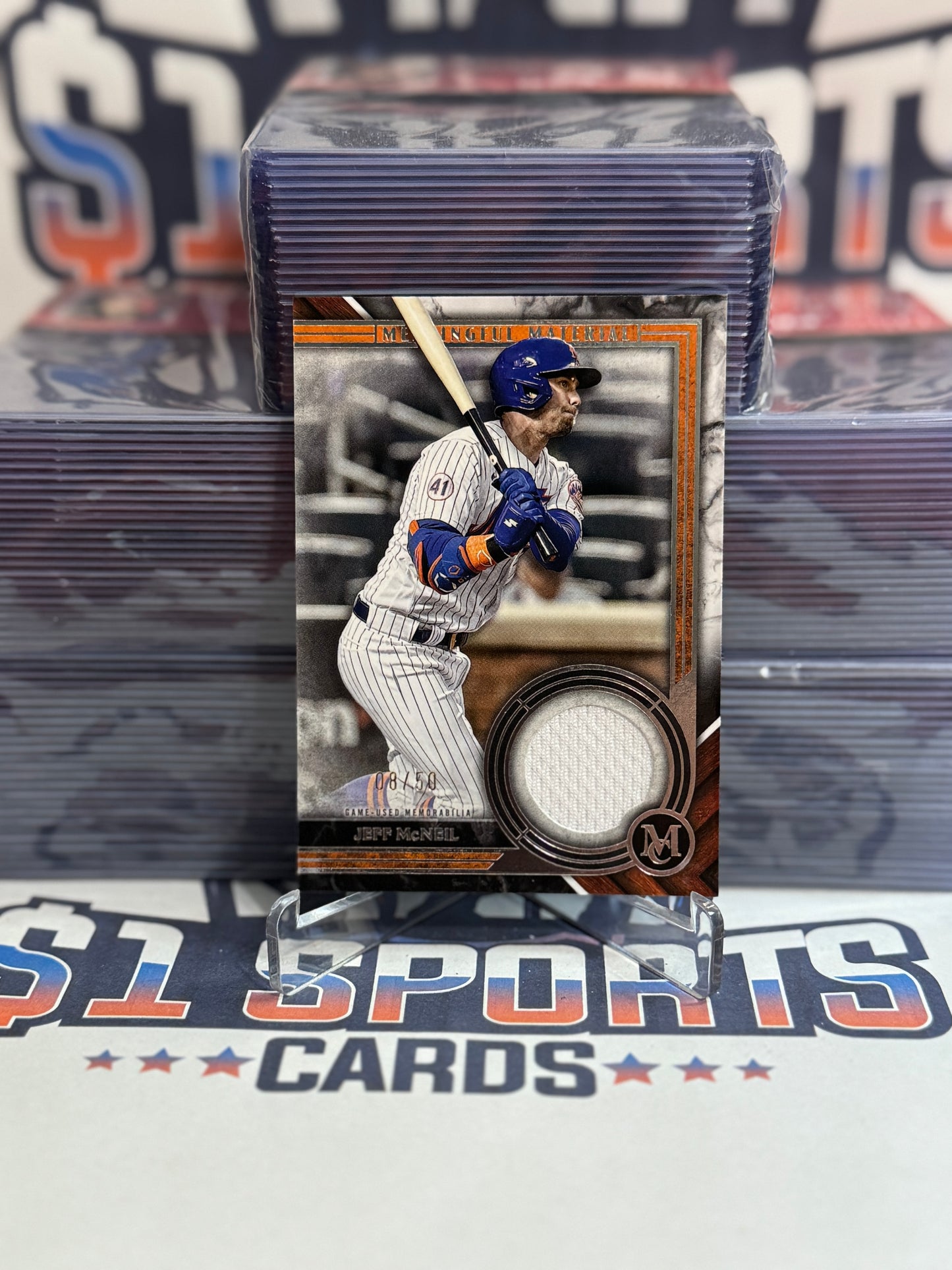 2022 Topps Museum Collection (Meaningful Materials Relic 8/50) Jeff McNeil #MMR1-JMC