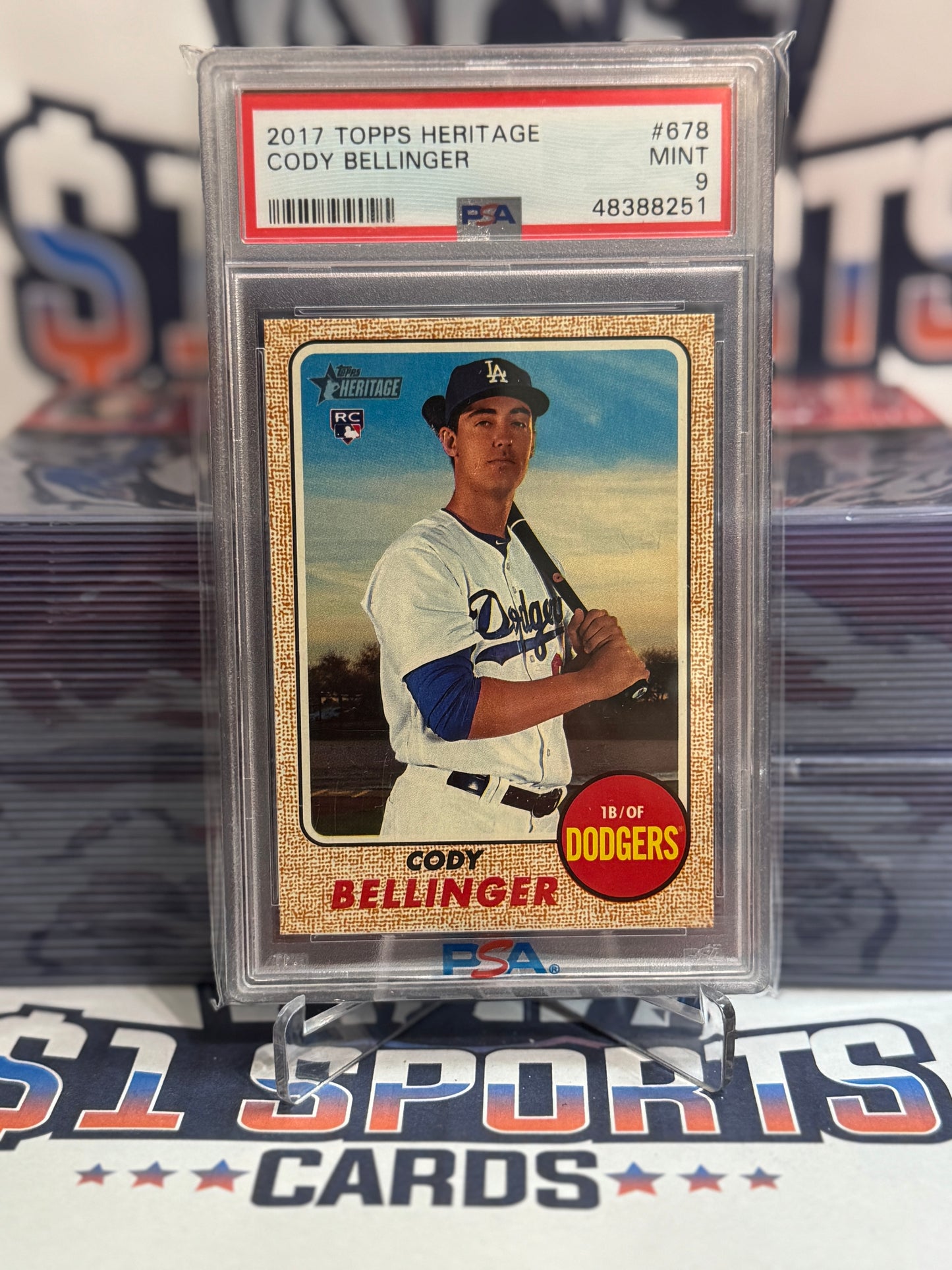 2017 Topps Heritage Cody Bellinger Rookie #678 - PSA 9