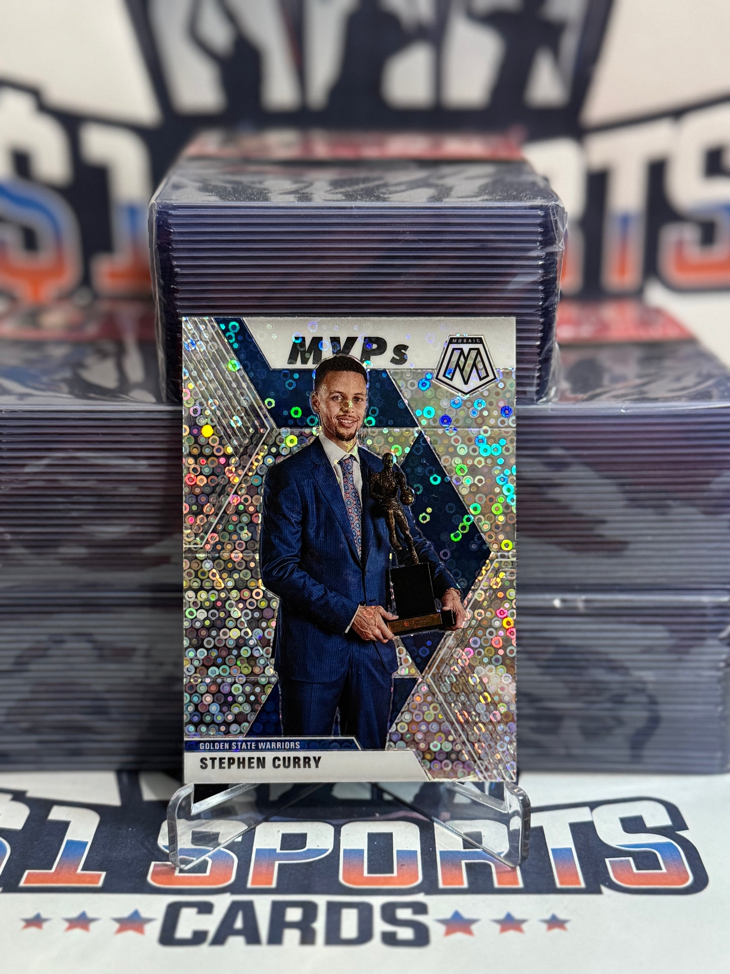 2019 Panini Mosaic (Fast Break Prizm, MVP) Stephen Curry #299