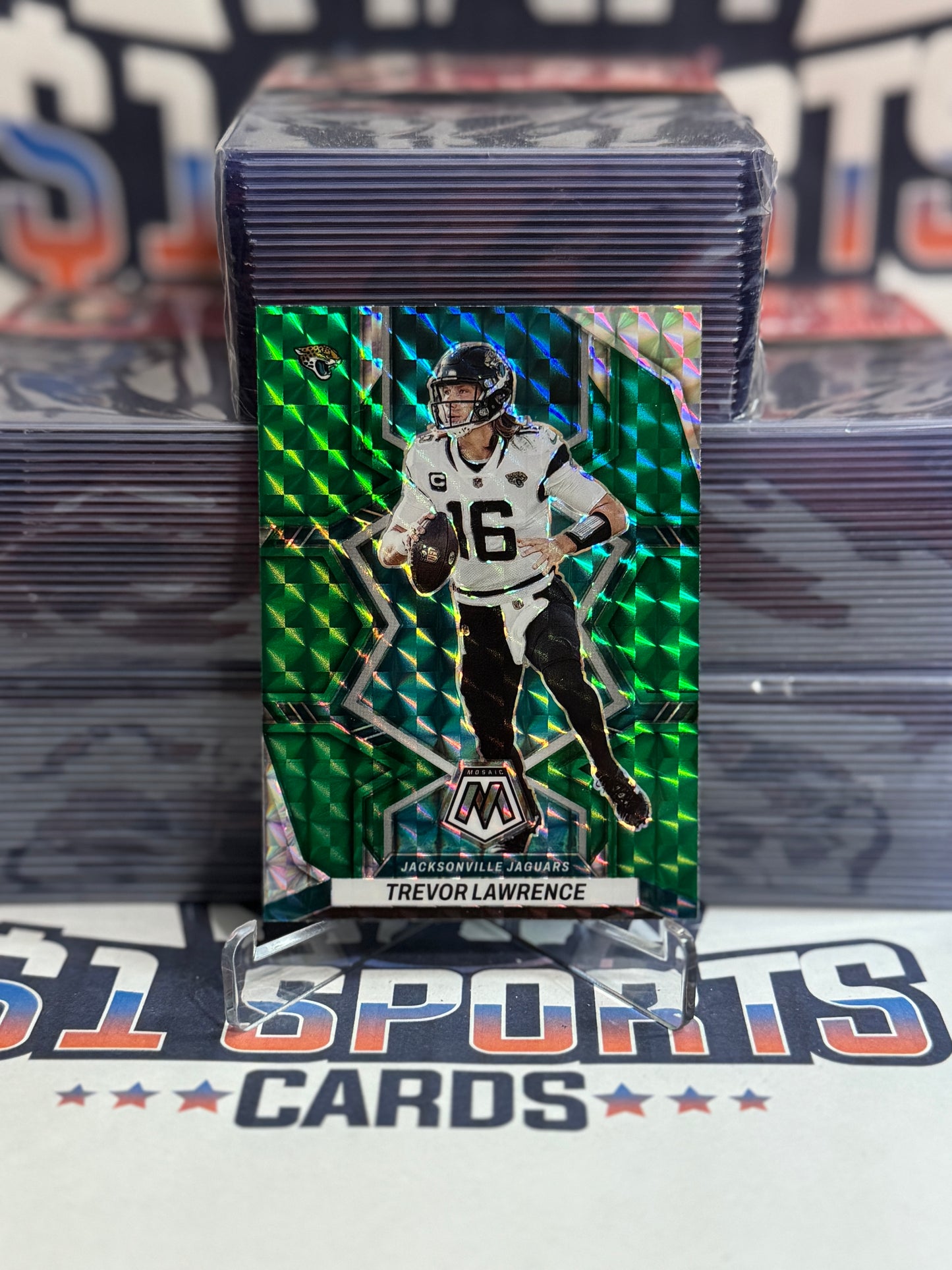 2022 Panini Mosaic (Green Prizm) Trevor Lawrence #88