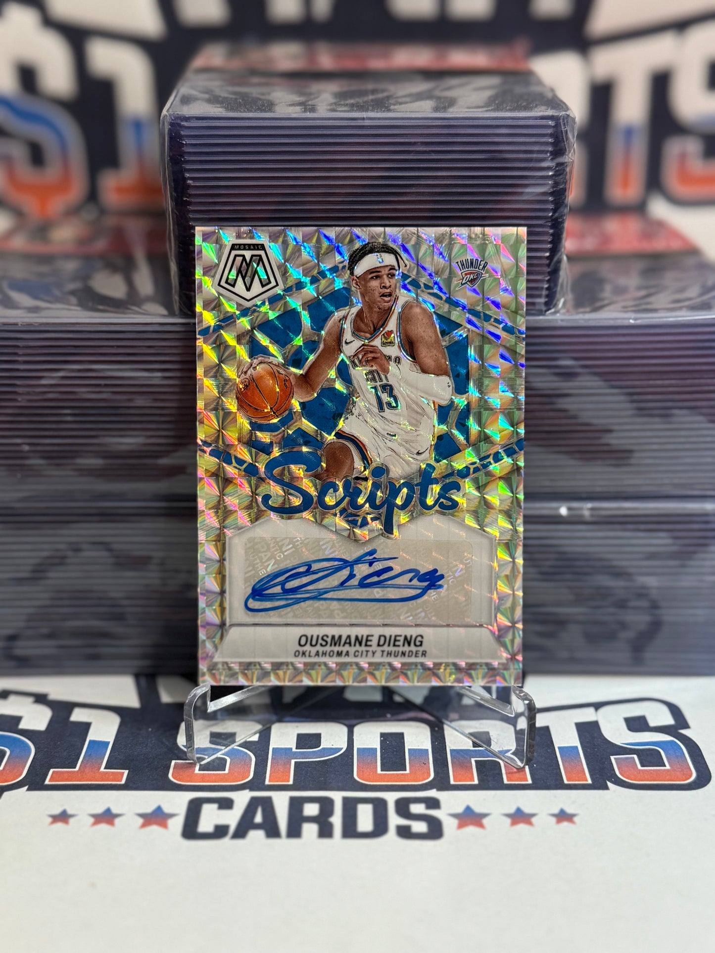 2023 Panini Mosaic (Mosaic Prizm, Scripts Auto) Ousmane Dieng #MS-OUS