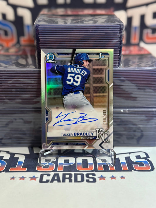 2021 Bowman Chrome Prospects (Refractor, 1st Bowman Auto 299/499) Tucker Bradley #CPA-TB