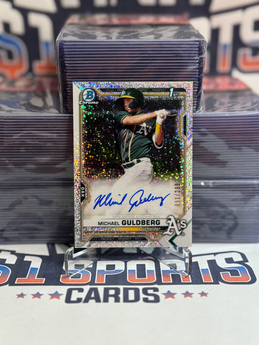 2021 Bowman Chrome Prospects (Sparkle Refractor, 1st Bowman Auto 91/299) Michael Guldberg #CPA-MG