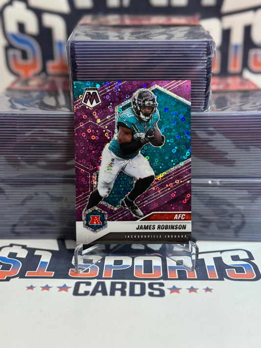 2021 Panini Mosaic (Purple Disco Prizm, AFC 43/50) James Robinson #232