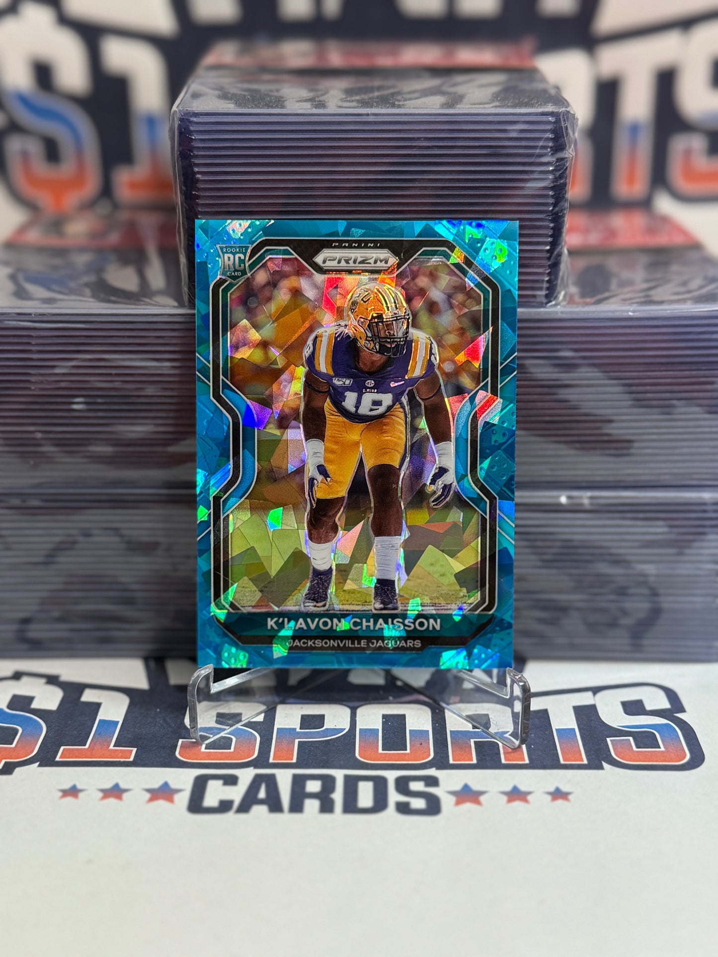 2020 Panini Prizm (Light Blue Ice Prizm 83/99) K'Lavon Chaisson Rookie #352