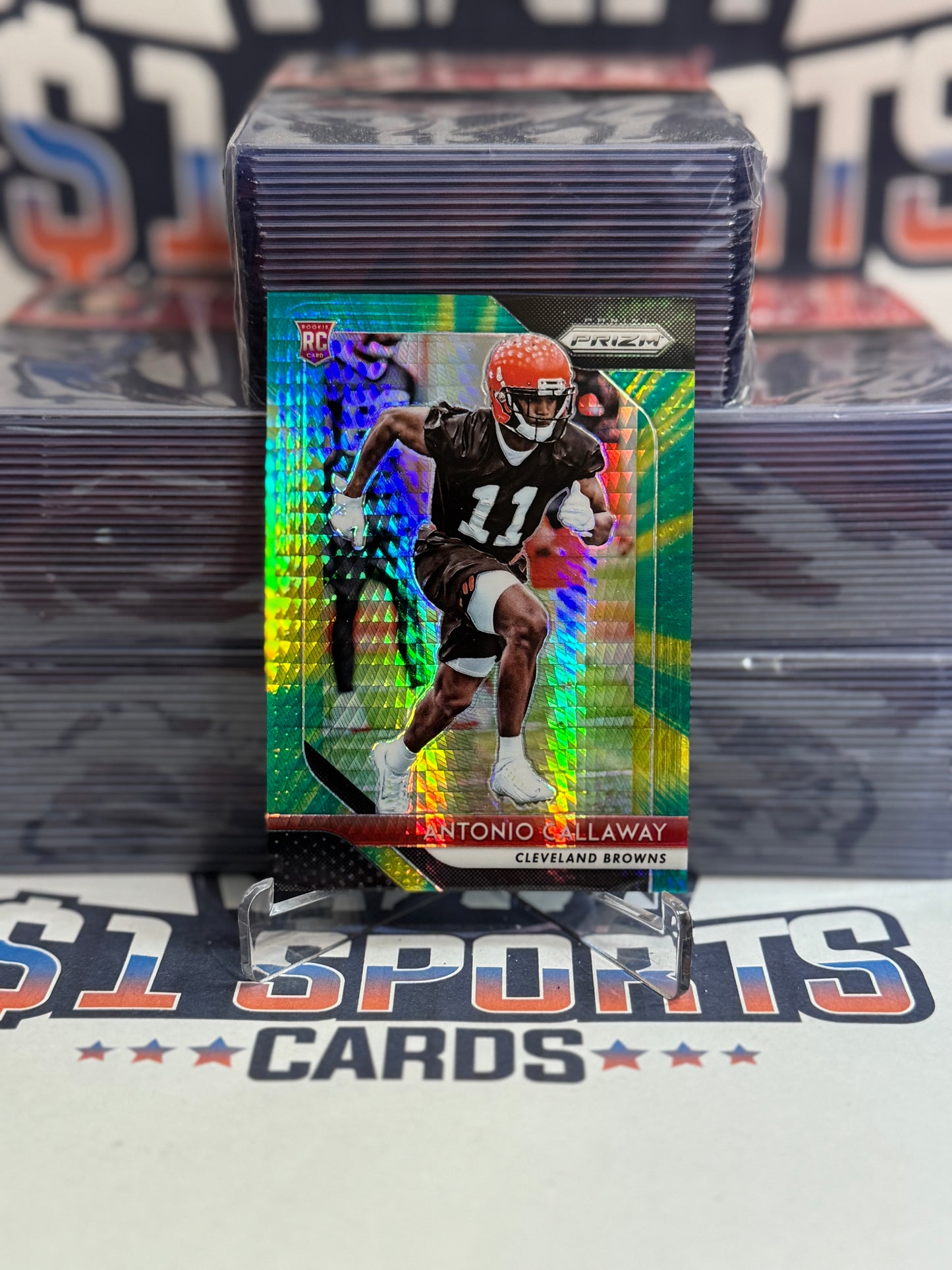 2018 Panini Prizm (Green Yellow Pulsar Prizm 270/275) Antonio Callaway Rookie #270
