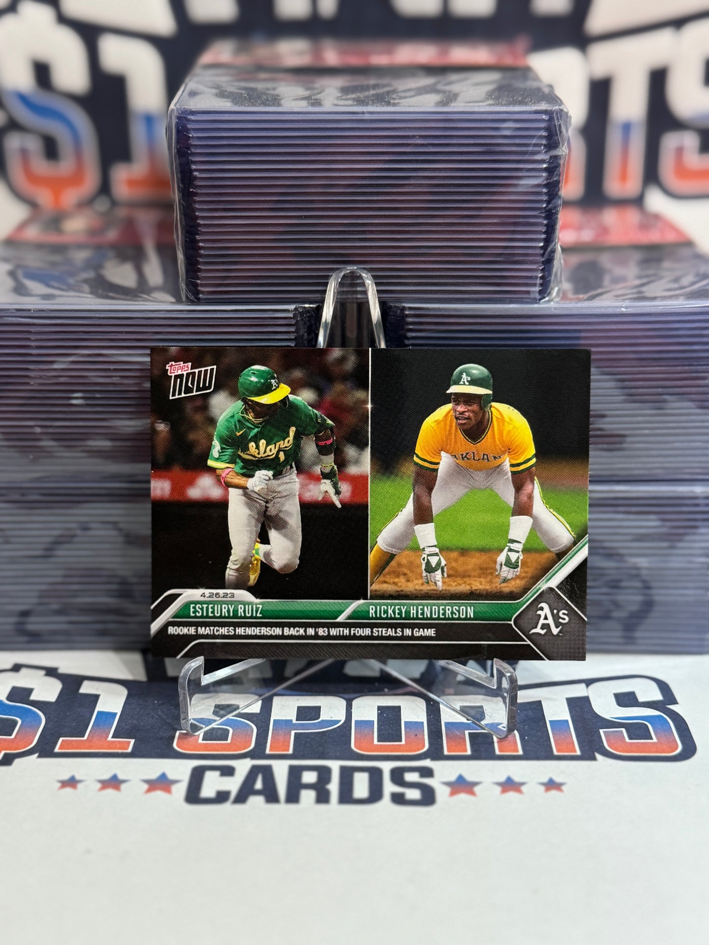 2023 Topps Now (/541) Rickey Henderson & Esteury Ruiz #192
