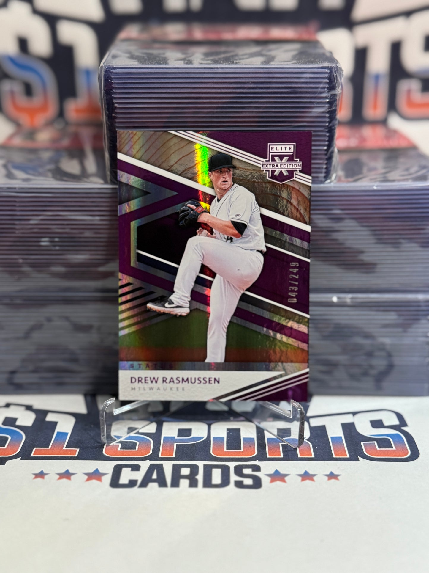 2020 Panini Elite Extra Edition (Purple 43/249) Drew Rasmussen #171