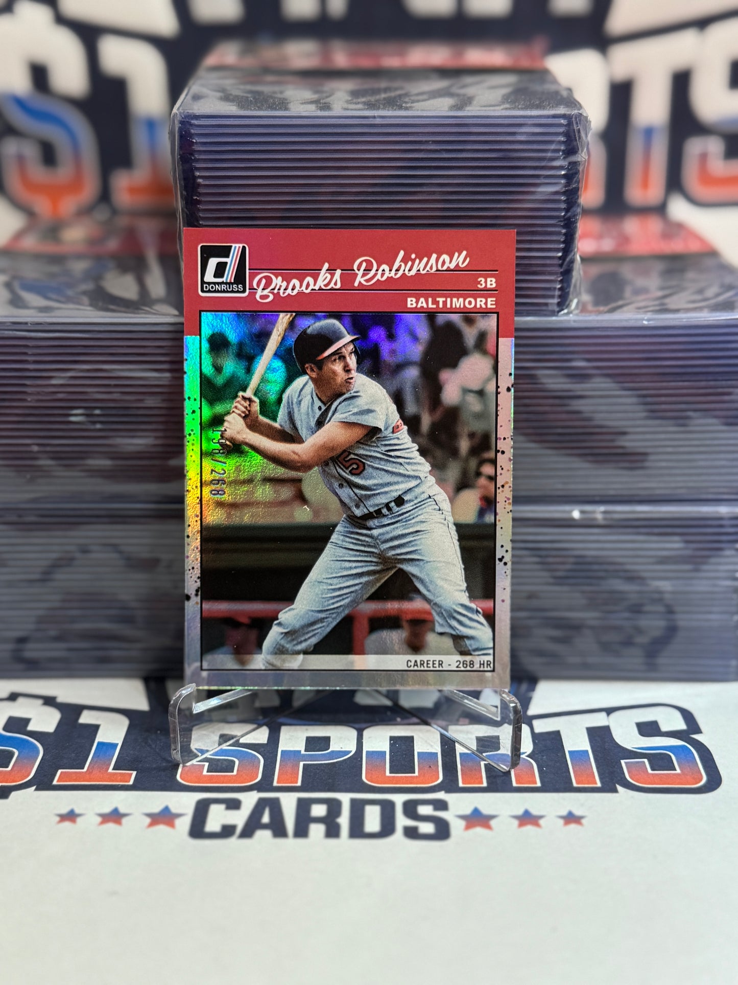 2023 Donruss (Stat Line Foil, Retro 198/268) Brooks Robinson #257