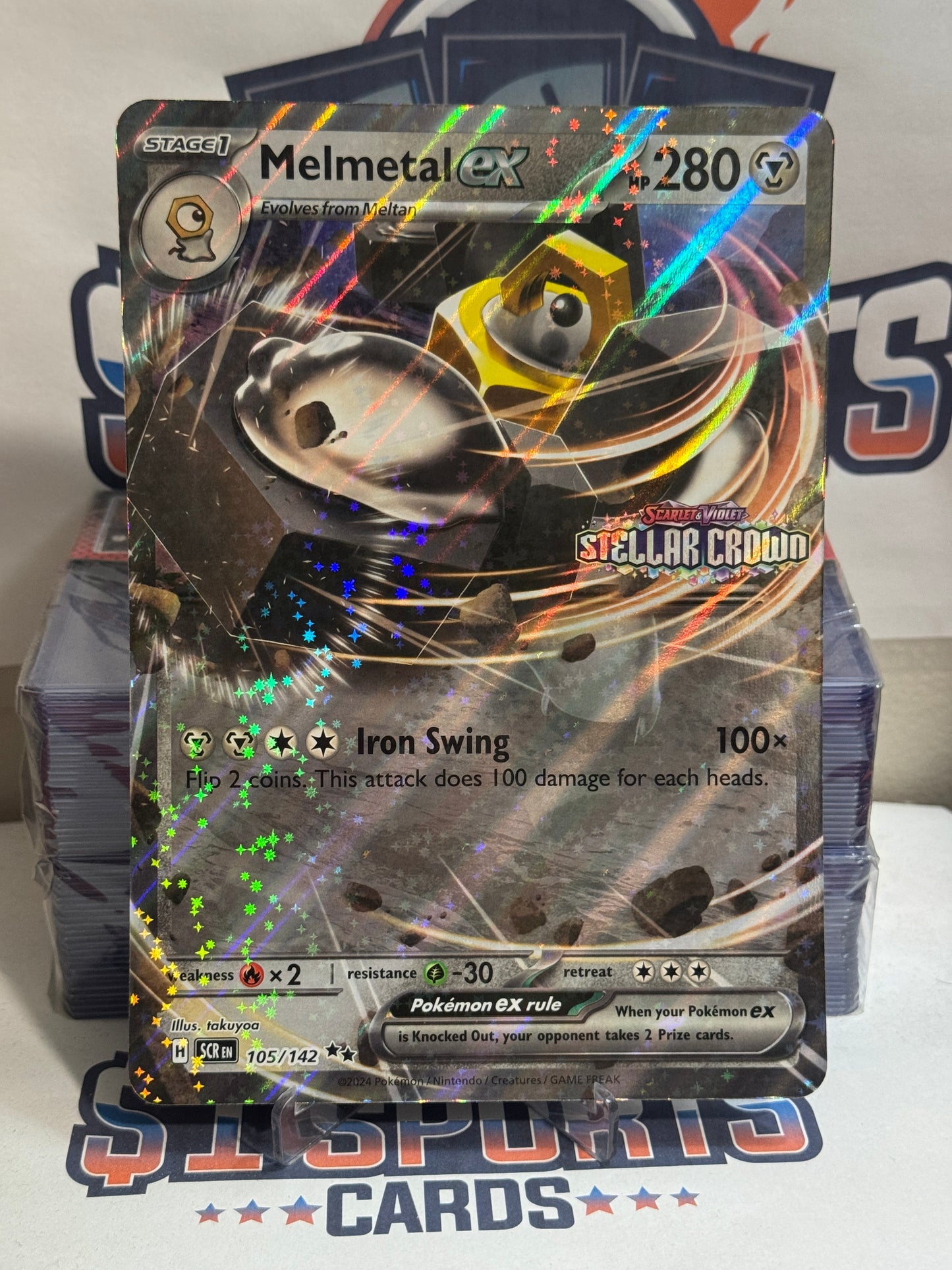 Pokemon TCG: Melmetal EX (Oversized, SC Stamped, Double Rare) #105