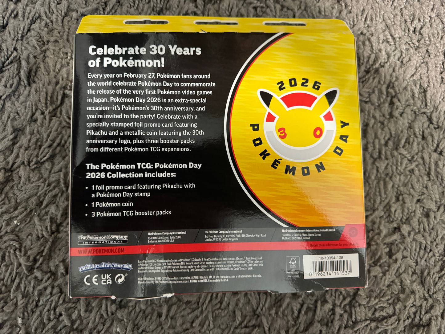 Pokemon TCG: Sealed 2026 Pokemon Day Box