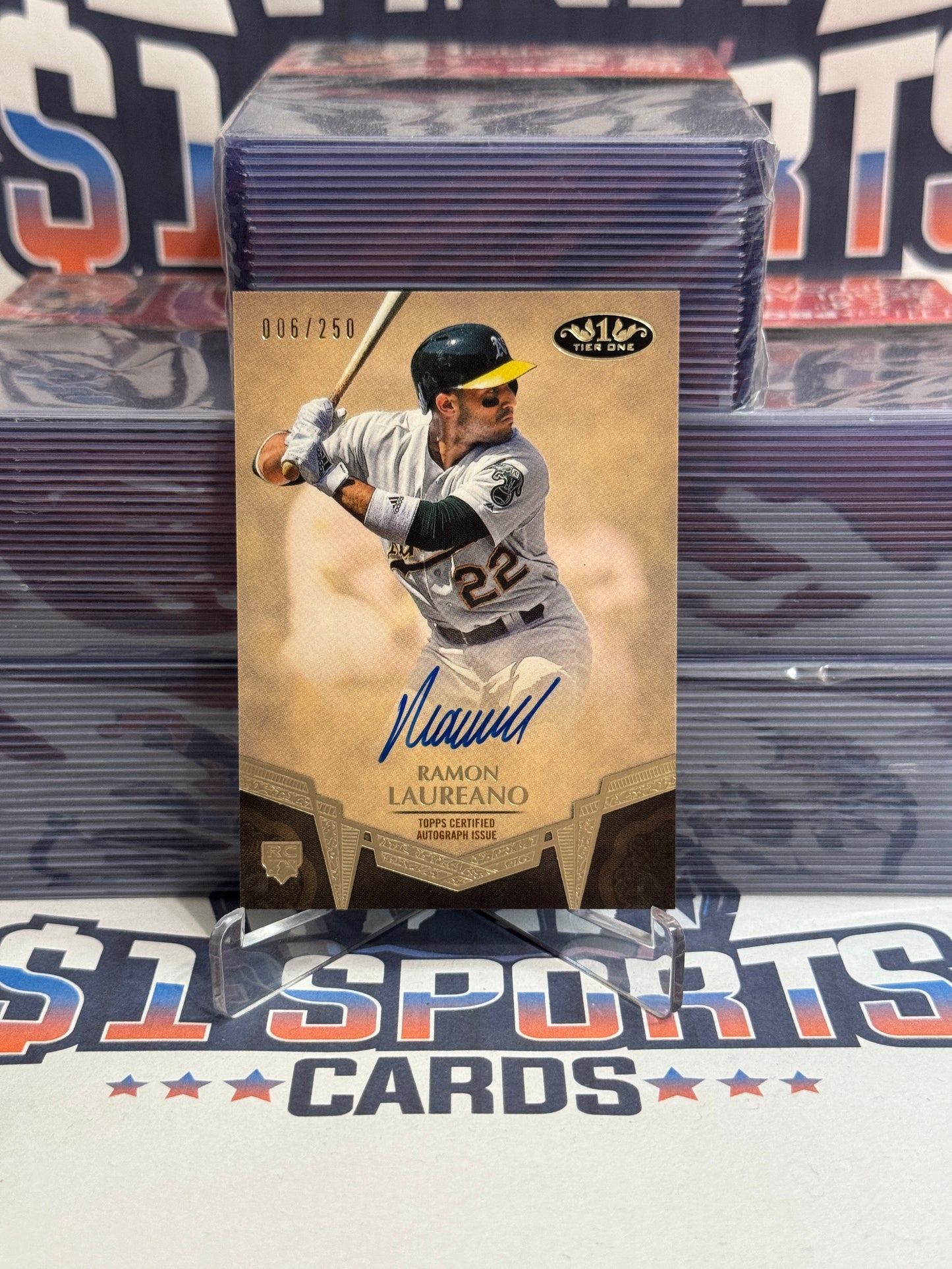 2019 Topps Tier 1 (Auto 6/250) Ramon Laureano Rookie #RA-RL