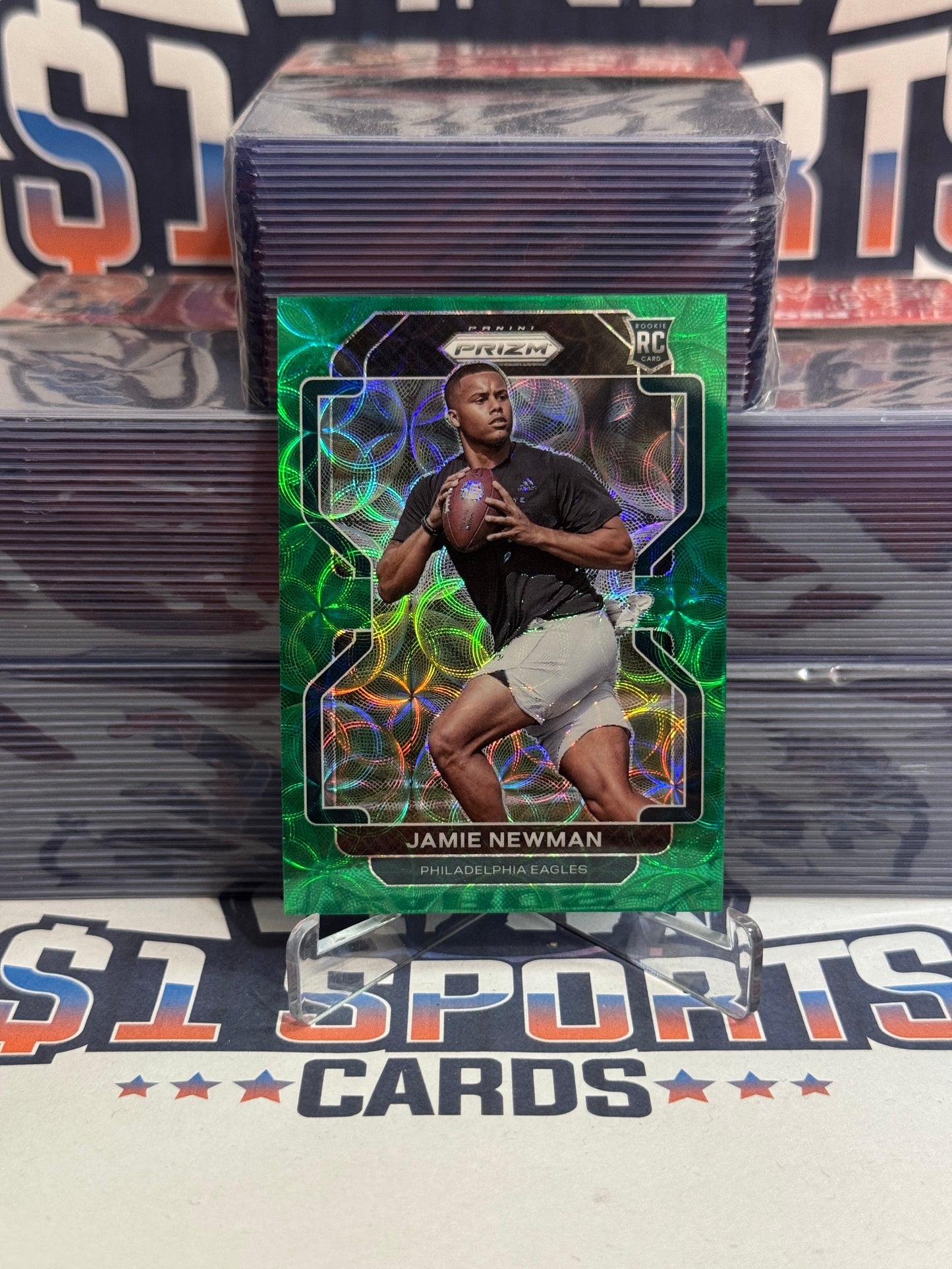 2021 Panini Prizm (Green Scope Prizm 50/75) Jamie Newman Rookie #397