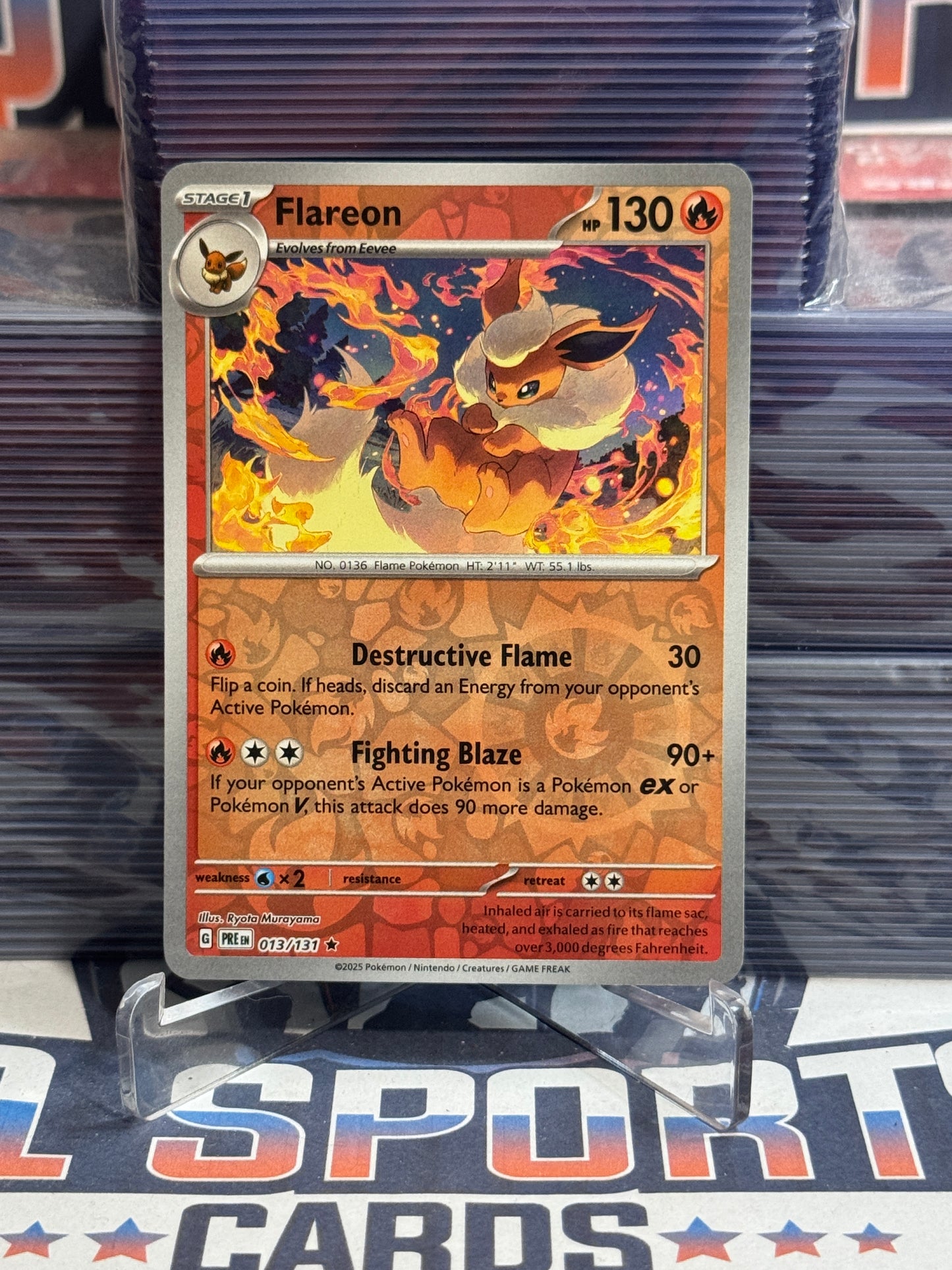 Pokemon TCG: Prismatic Evolutions - Flareon (Reverse Holo, Rare) #13