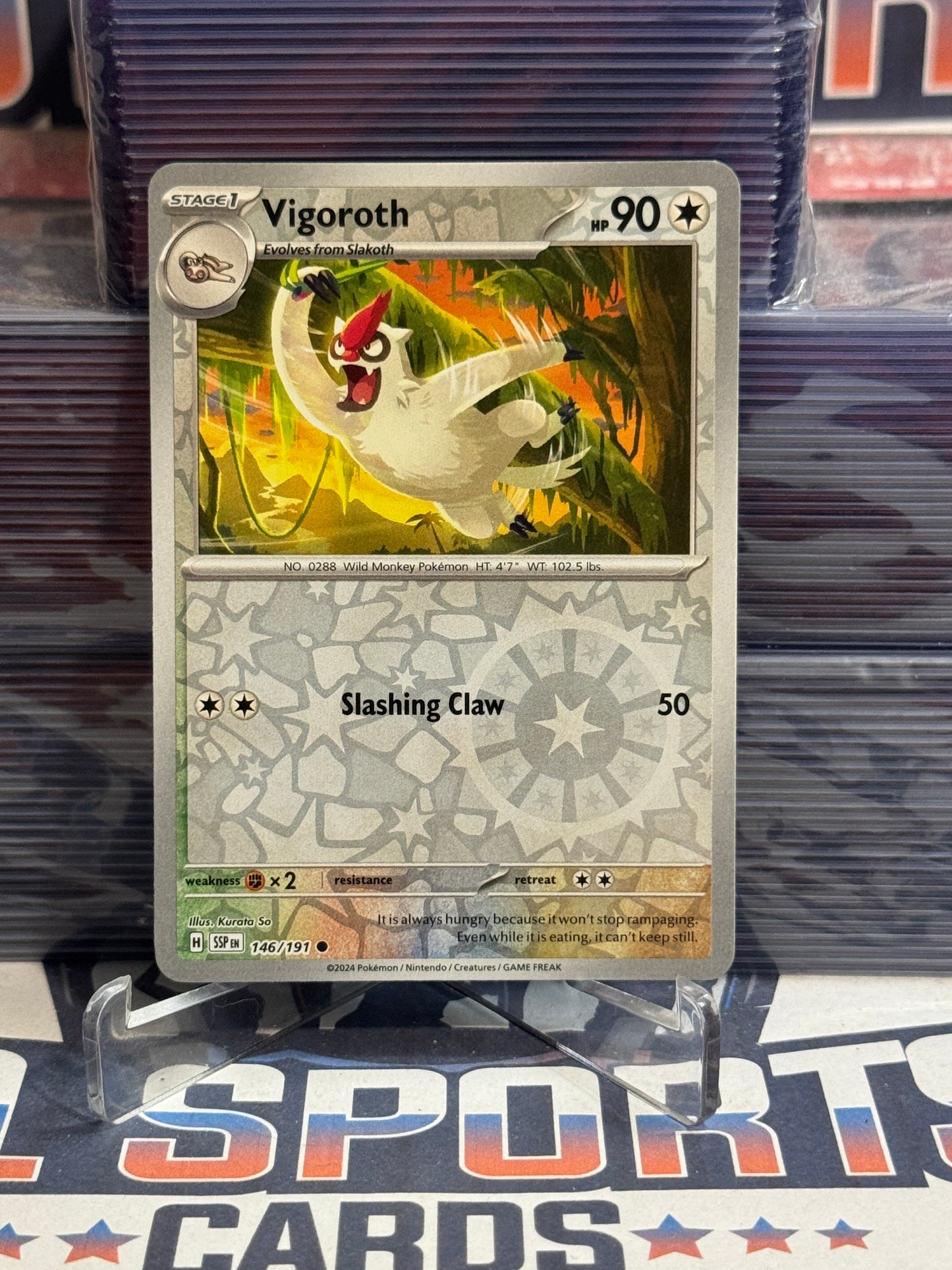 Pokemon TCG: Surging Sparks - Vigoroth (Reverse Holo, Common) #146