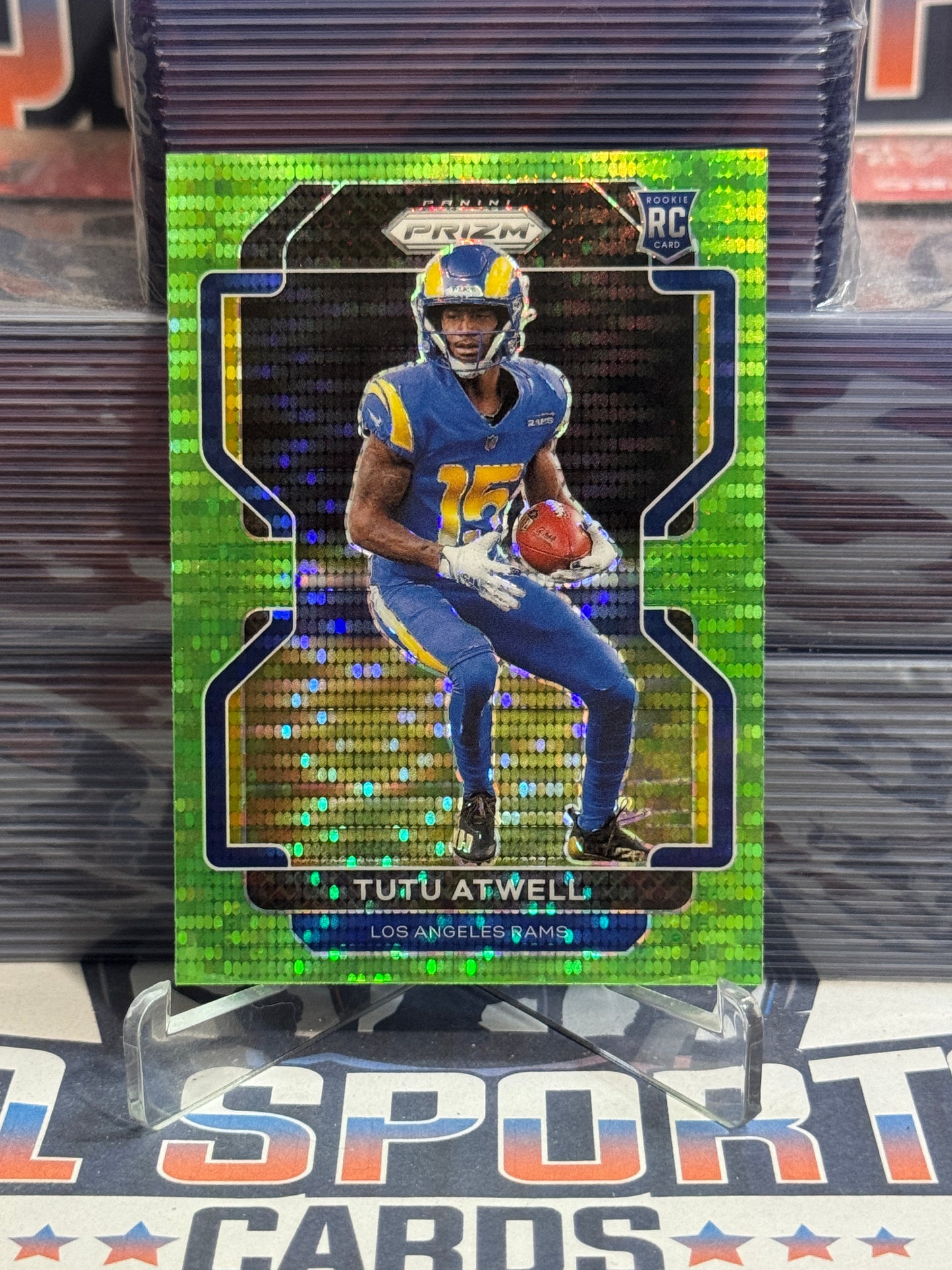 2021 Panini Prizm (Neon Green Pulsar Prizm) Tutu Atwell Rookie #350