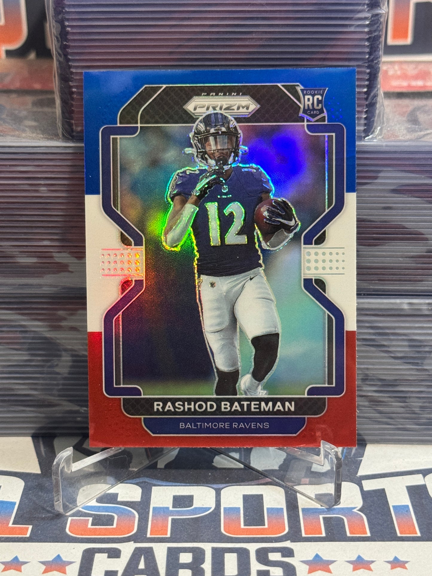 2021 Panini Prizm (Red White Blue Prizm) Rashod Bateman Rookie #340