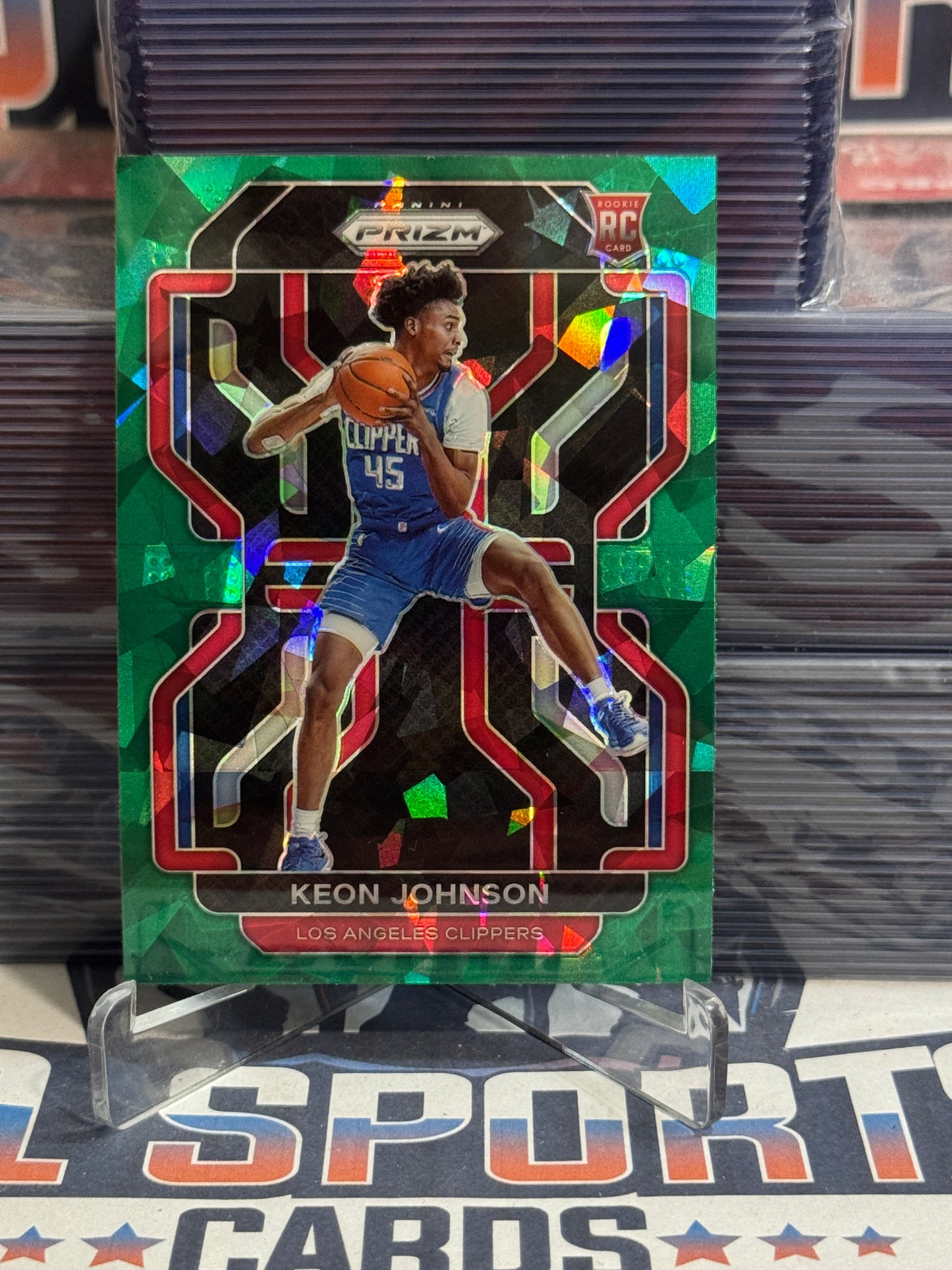 2021 Panini Prizm (Green Ice Prizm) Keon Johnson Rookie #326