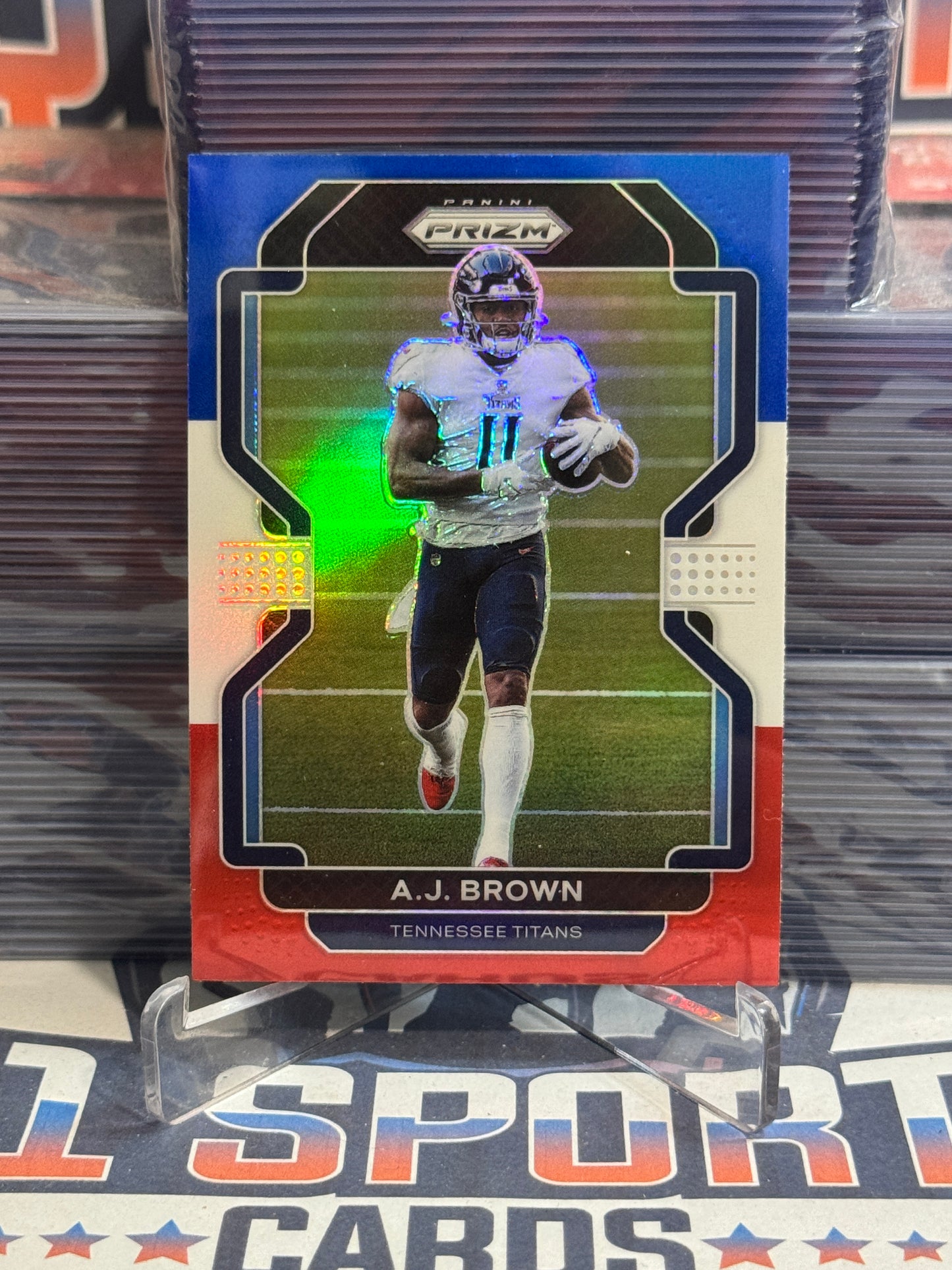 2021 Panini Prizm (Red White Blue Prizm) A.J. Brown #1