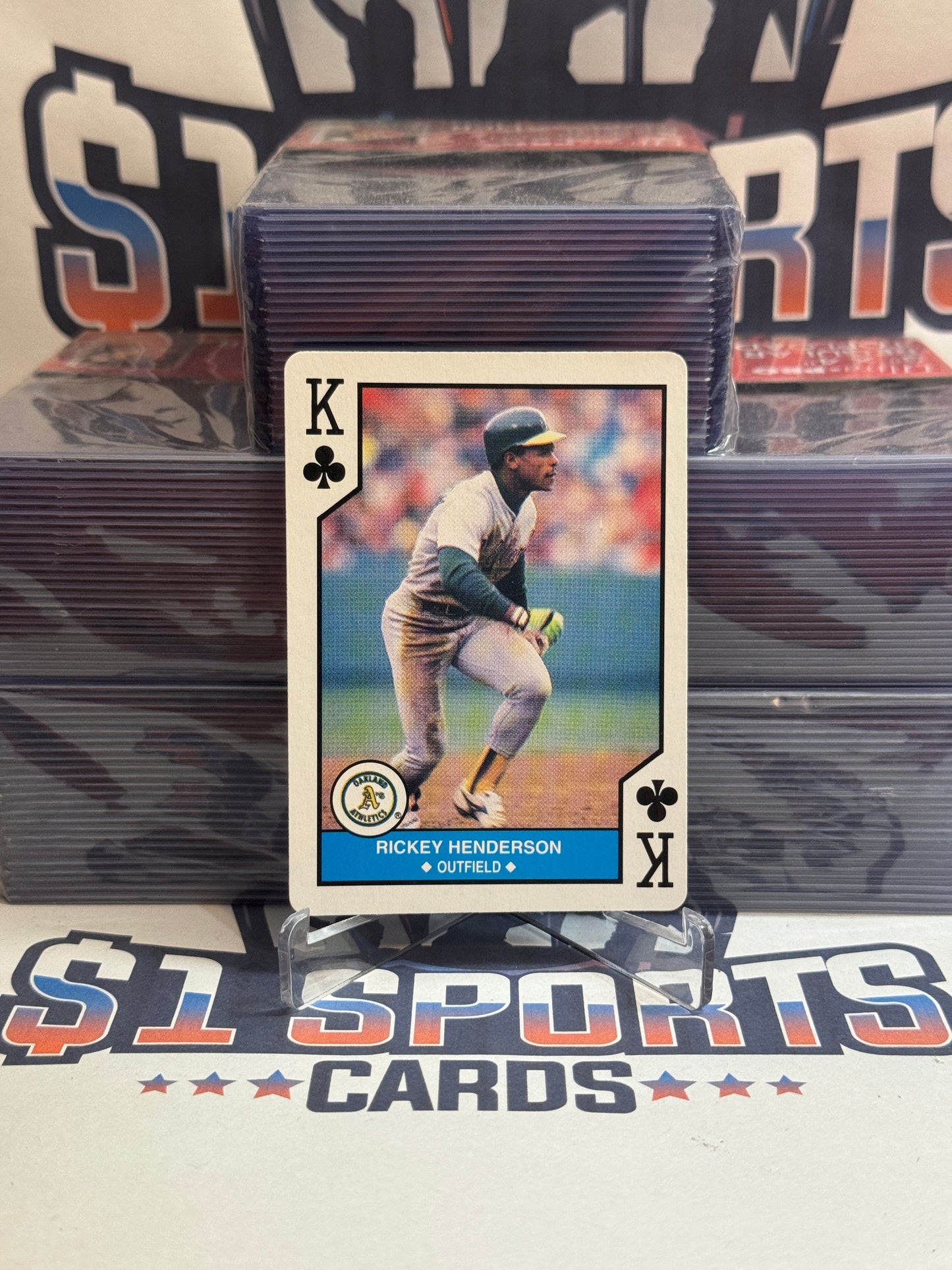 1990 US Playing Card (MLB Superstars) Rickey Henderson #NNO