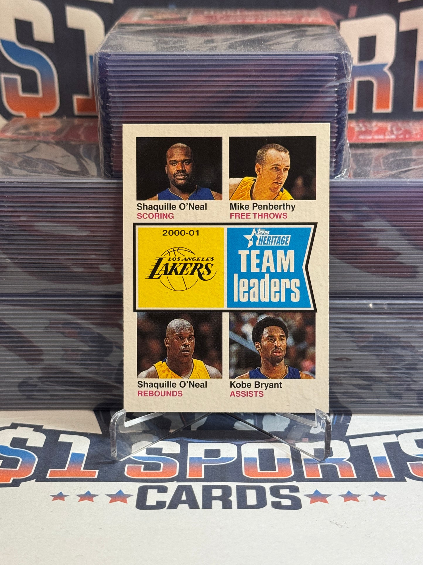 2002 Topps Heritage (Lakers Leaders) Kobe Bryant & Shaquille O'Neal #93
