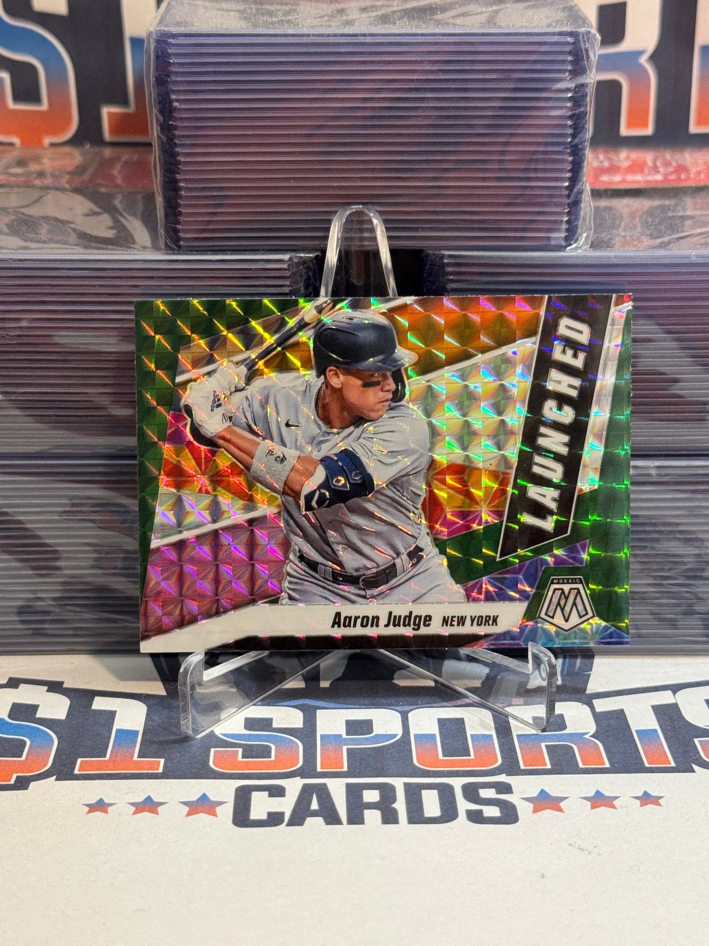 2021 Panini Mosaic (Green Prizm, Launched) Aaron Judge #L2