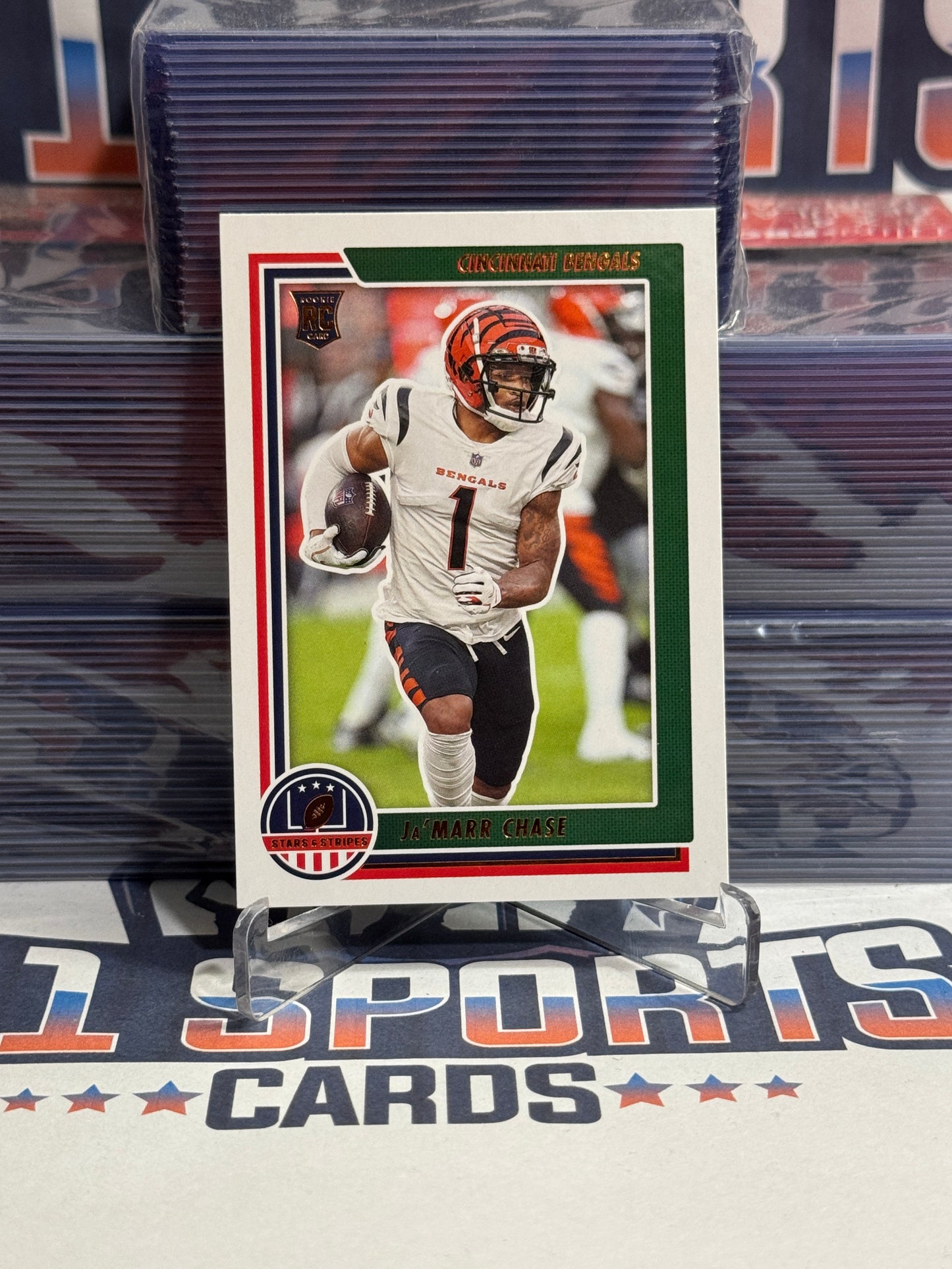 2021 Panini Chronicles (Bronze, Stars & Stripes) Ja'Marr Chase Rookie #STS-JCH