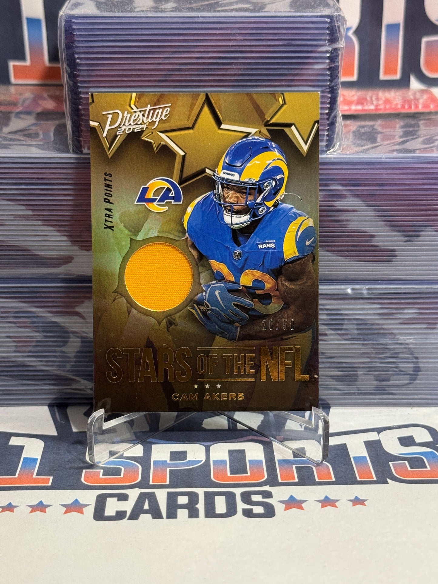 2021 Panini Prestige (Xtra Points, Stars of the NFL Relic 26/50) Cam Akers #SN-CA