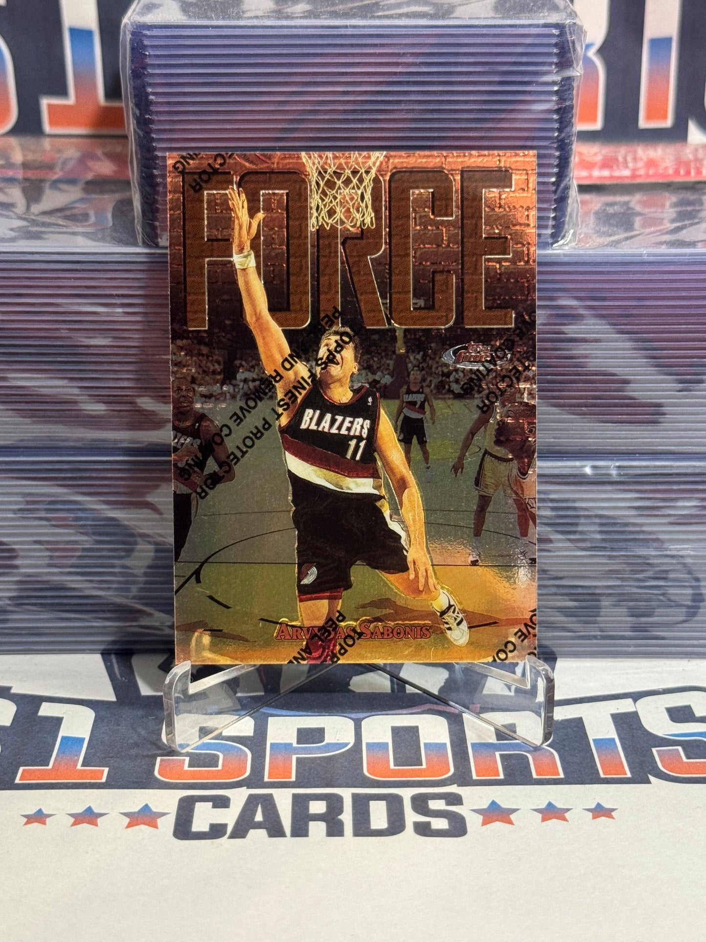 1997 Topps Finest (Force) Arvydas Sabonis #75