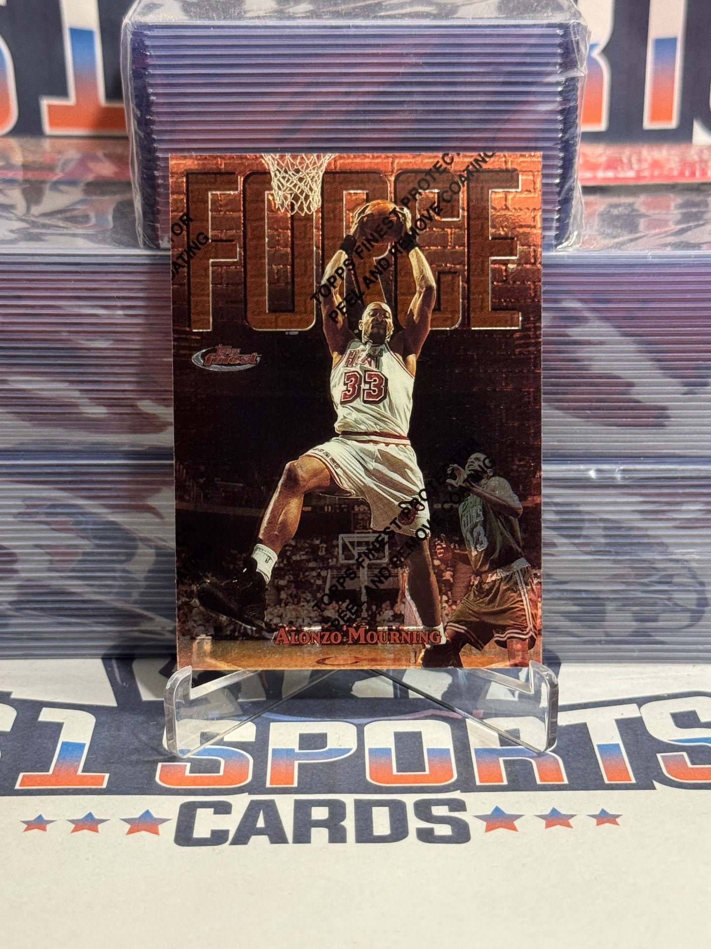 1997 Topps Finest (Force) Alonzo Mourning #69