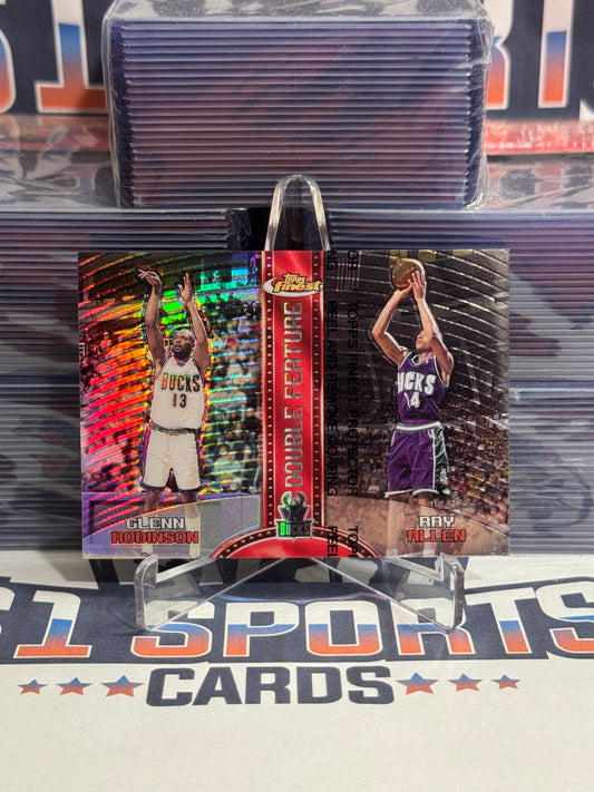 1999 Topps Finest (Refractor, Double Feature) Ray Allen & Glenn Robinson #DF5