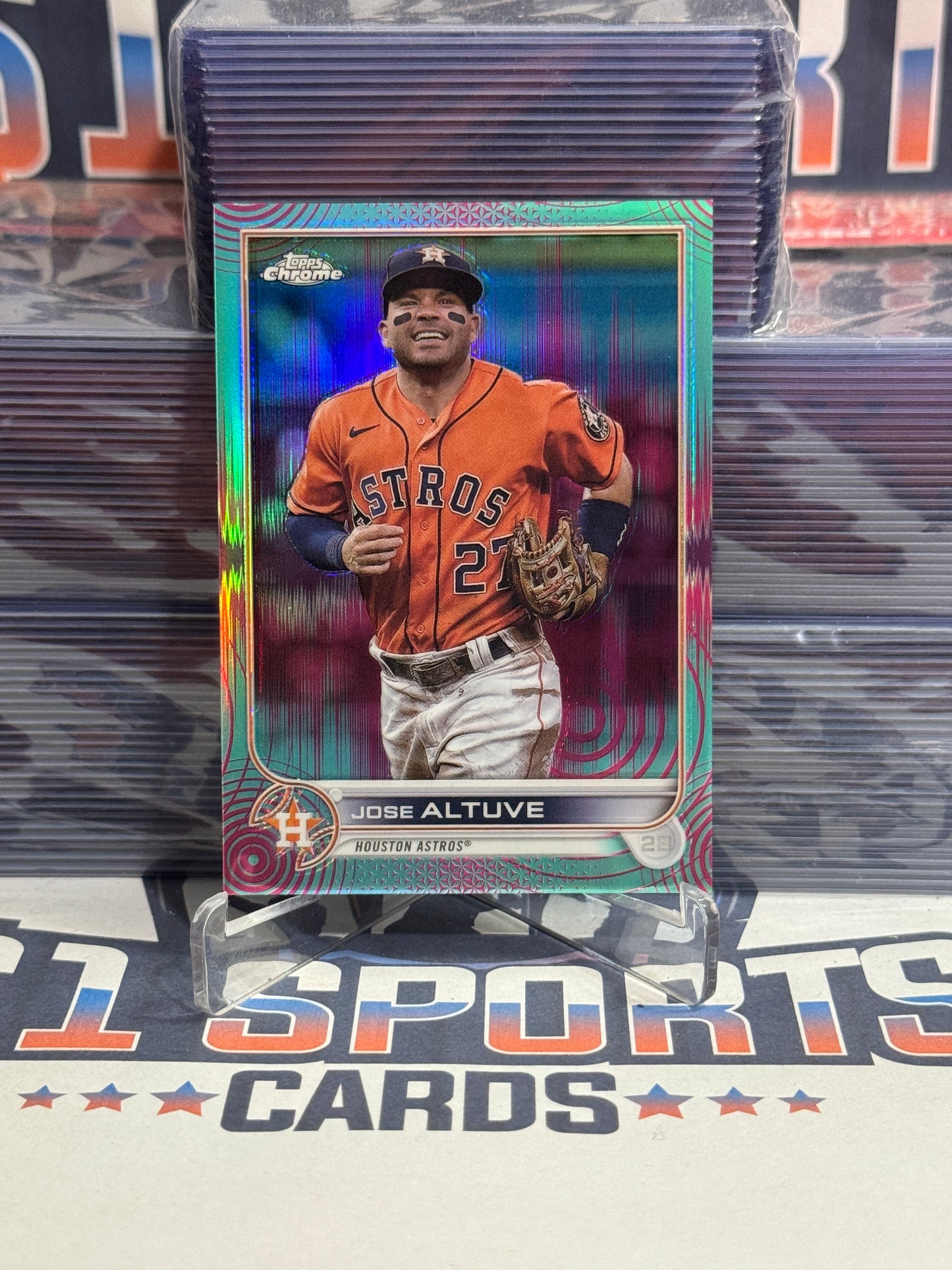 2022 Topps Chrome Sonic (Aqua Pink Refractor 64/199) Jose Altuve #6