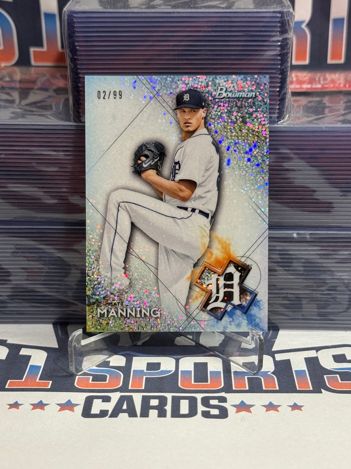 2021 Bowman Sterling Prospects (Sterling Refractor 2/99) Matt Manning #BSP-13