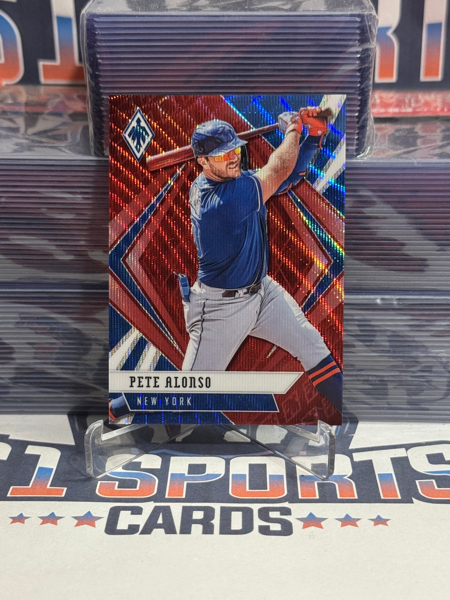 2021 Panini Chronicles (Red Prizm 163/199) Pete Alonso #4