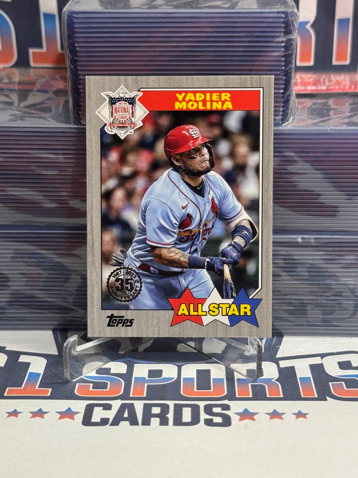 2022 Topps (Gray, 1987 All-Star Redux 41/299) Yadier Molina #87AS-15