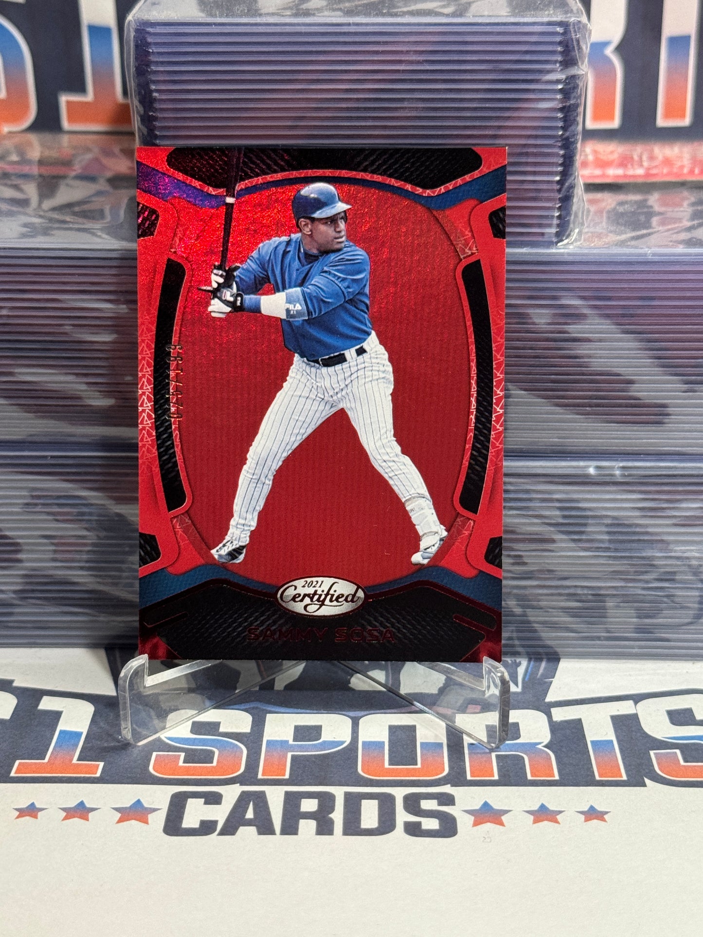 2021 Panini Chronicles (Red, Certified 25/199) Sammy Sosa #19