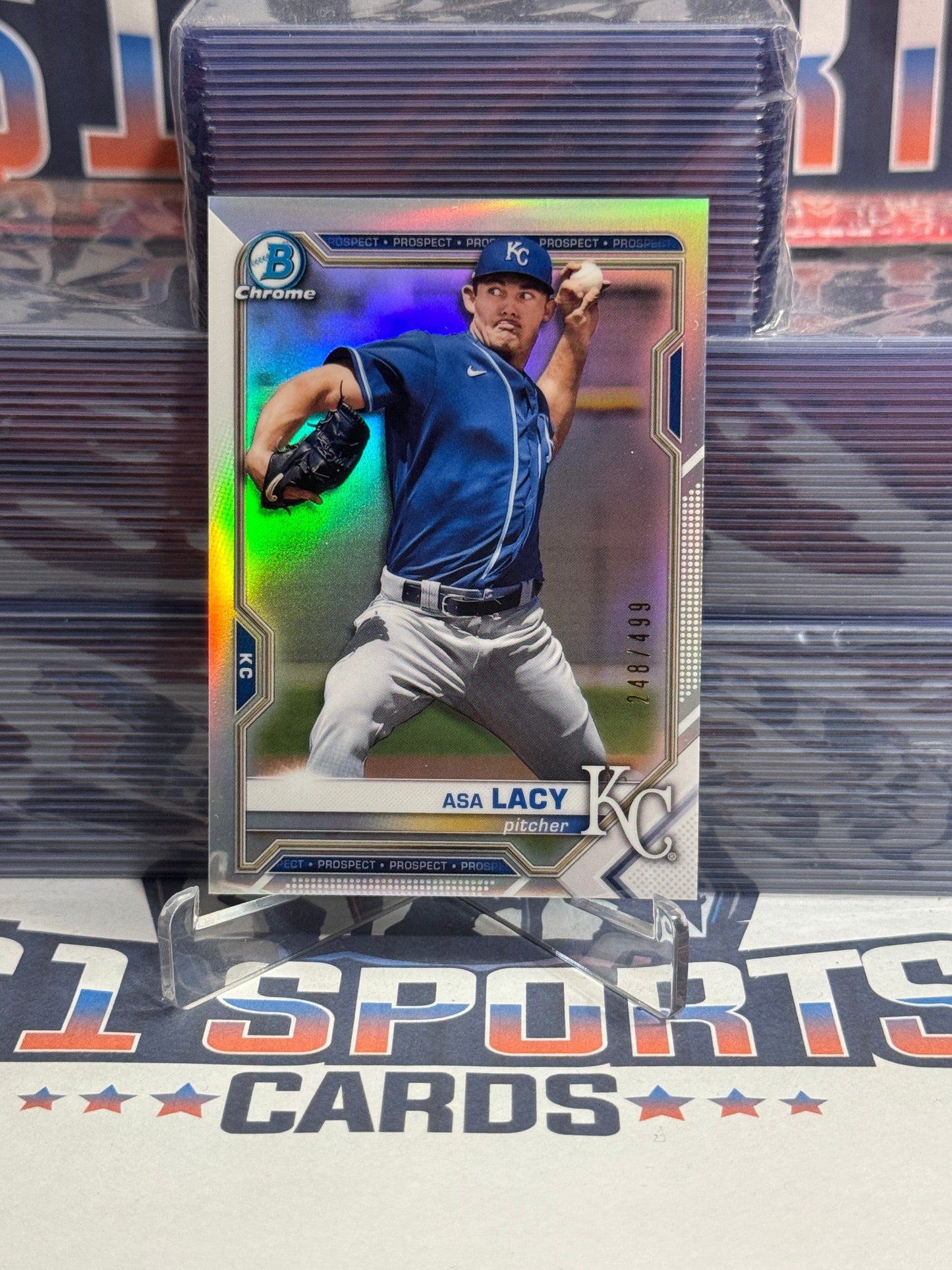 2021 Bowman Chrome Prospects (Refractor 248/499) Asa Lacy #BCP-194