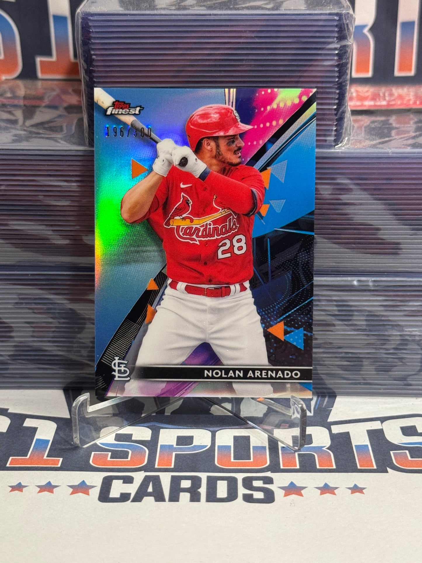 2021 Topps Finest (Sky Blue Refractor 196/300) Nolan Arenado #78