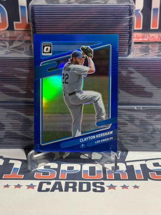2021 Donruss Optic (Blue Prizm 21/75) Clayton Kershaw #130