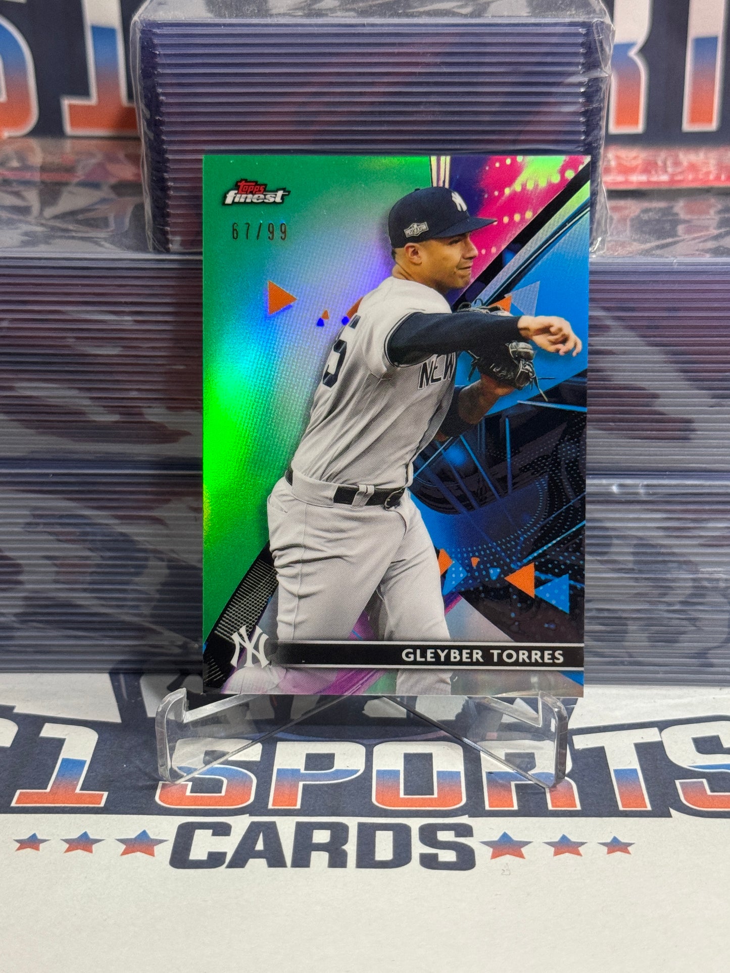 2021 Topps Finest (Green Refractor 67/99) Gleyber Torres #27