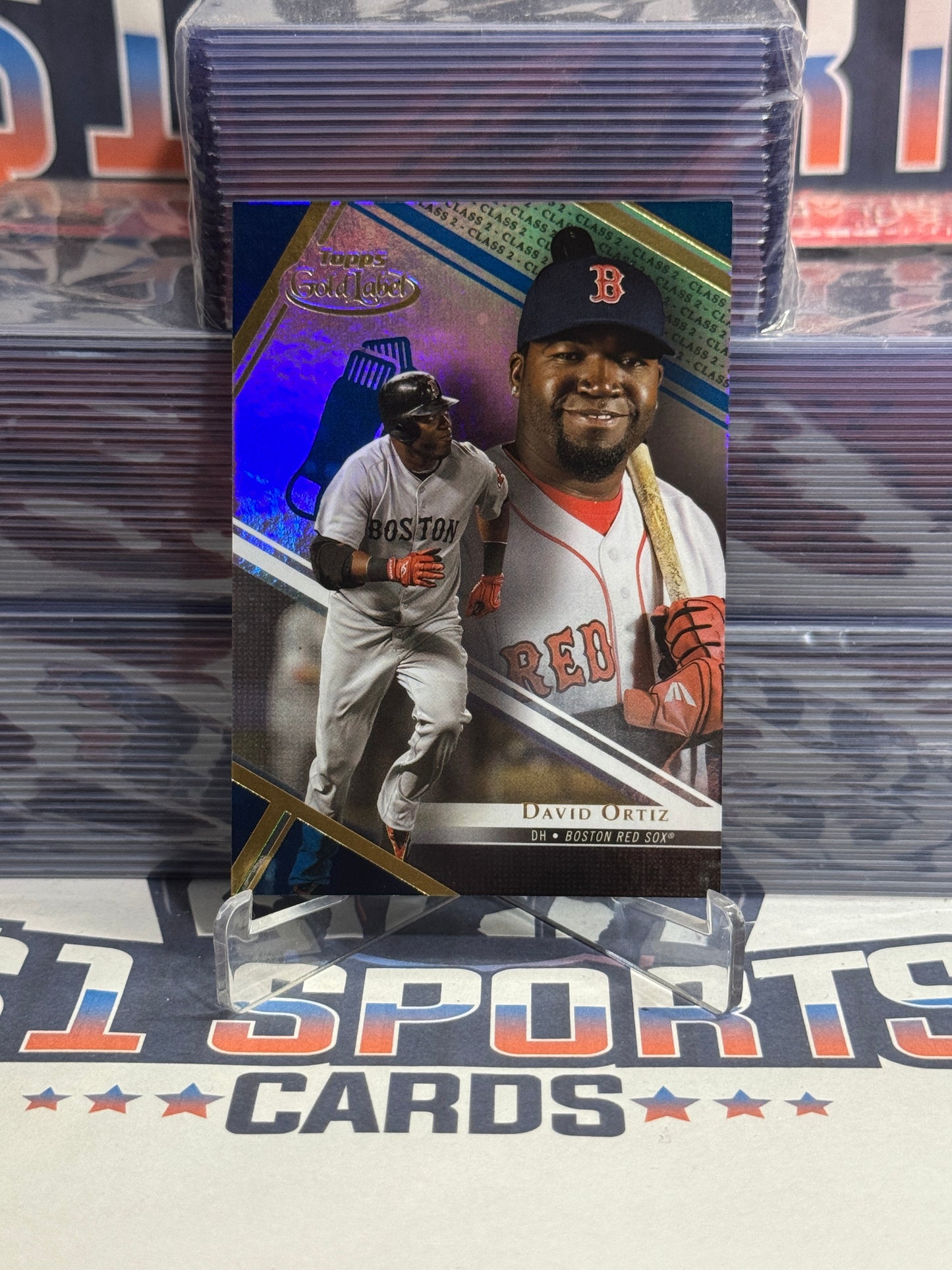 2021 Topps Gold Label (Blue 28/99) David Ortiz #93