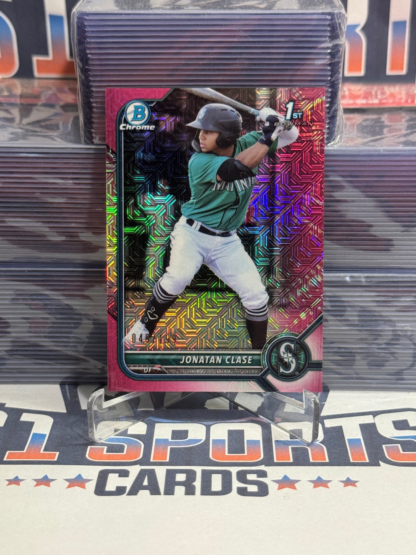 2022 Bowman Chrome Prospects (Pink Mojo Refractor, 1st Bowman 49/199) Jonatan Clase #BCP-118