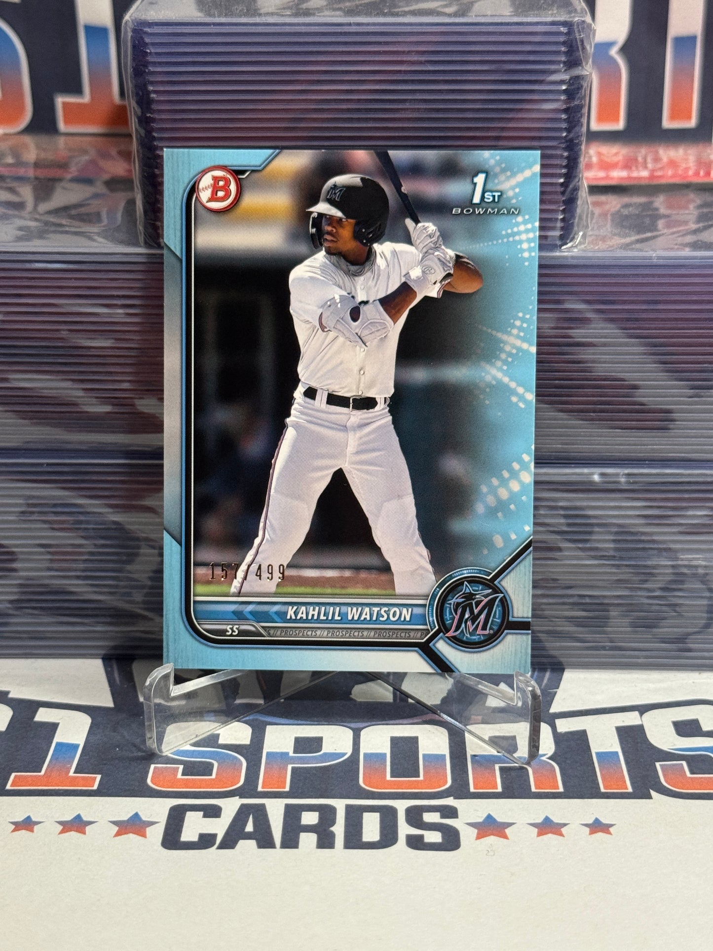 2022 Bowman Prospects (Teal, 1st Bowman 157/499) Khalil Watson #BP-3
