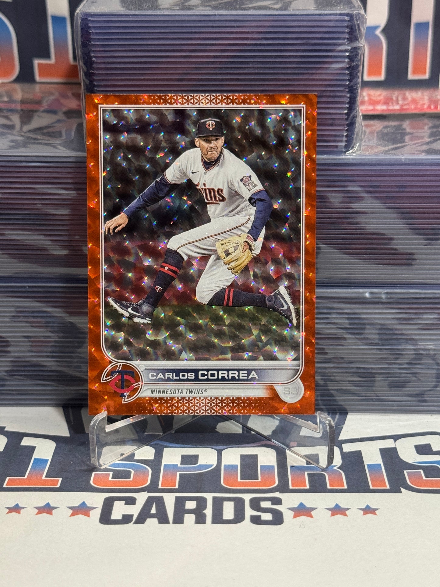 2022 Topps Update (Orange Foil 120/299) Carlos Correa #US39