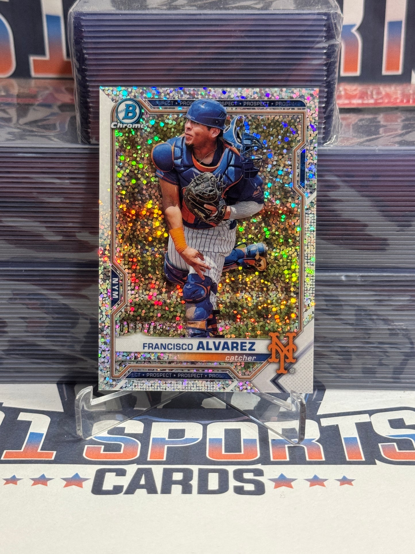 2021 Bowman Chrome Prospects (Speckle Refractor 17/299) Francisco Alvarez #BCP-53