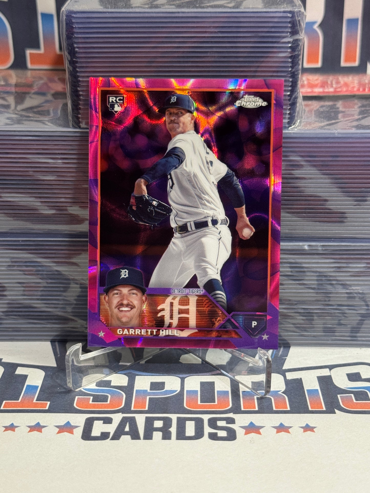 2023 Topps Chrome Update (Pink Raywave Refractor 12/299) Garrett Hill Rookie #USC43